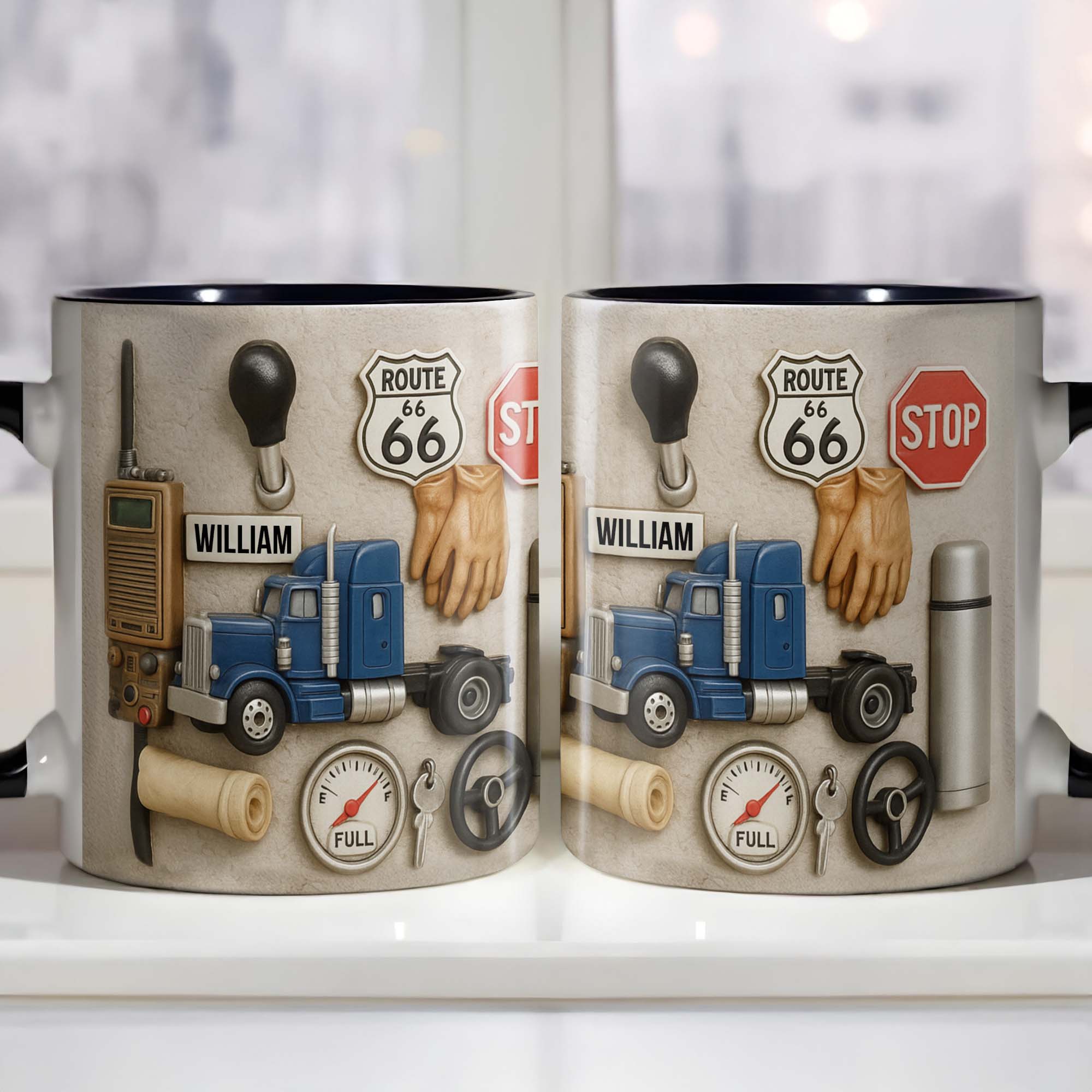 Personalized Route 66 Travel Themed Accent Mug Gifts For Truck Enthusiasts - Image 6