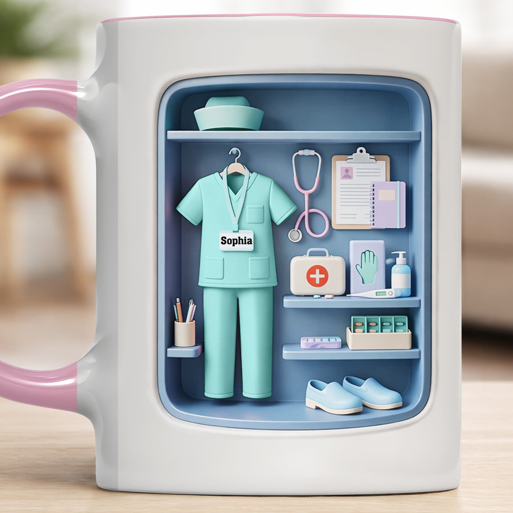 Personalized Scrubs And Stethoscope Accent Mug Dedicated To The Life Of A Healthcare Hero - Image 7