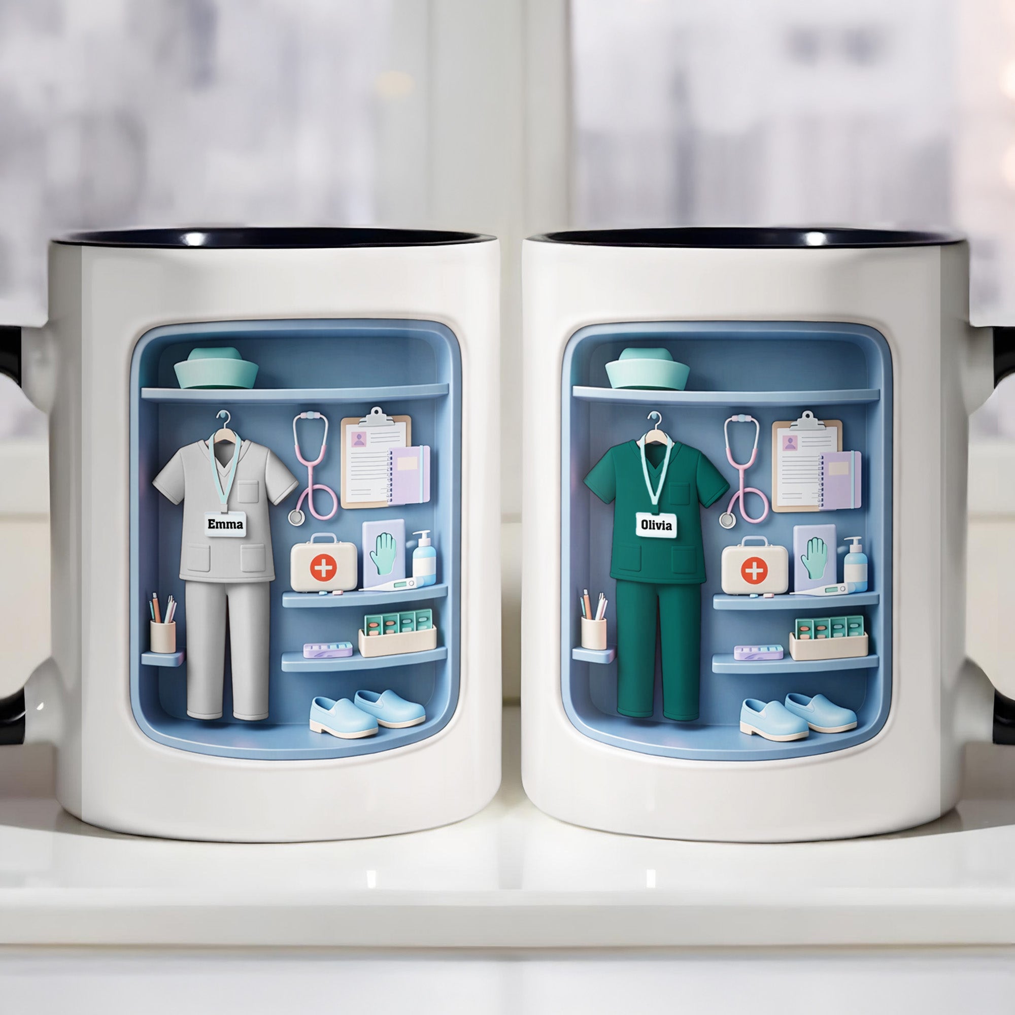 Personalized Scrubs And Stethoscope Accent Mug Dedicated To The Life Of A Healthcare Hero - Image 5