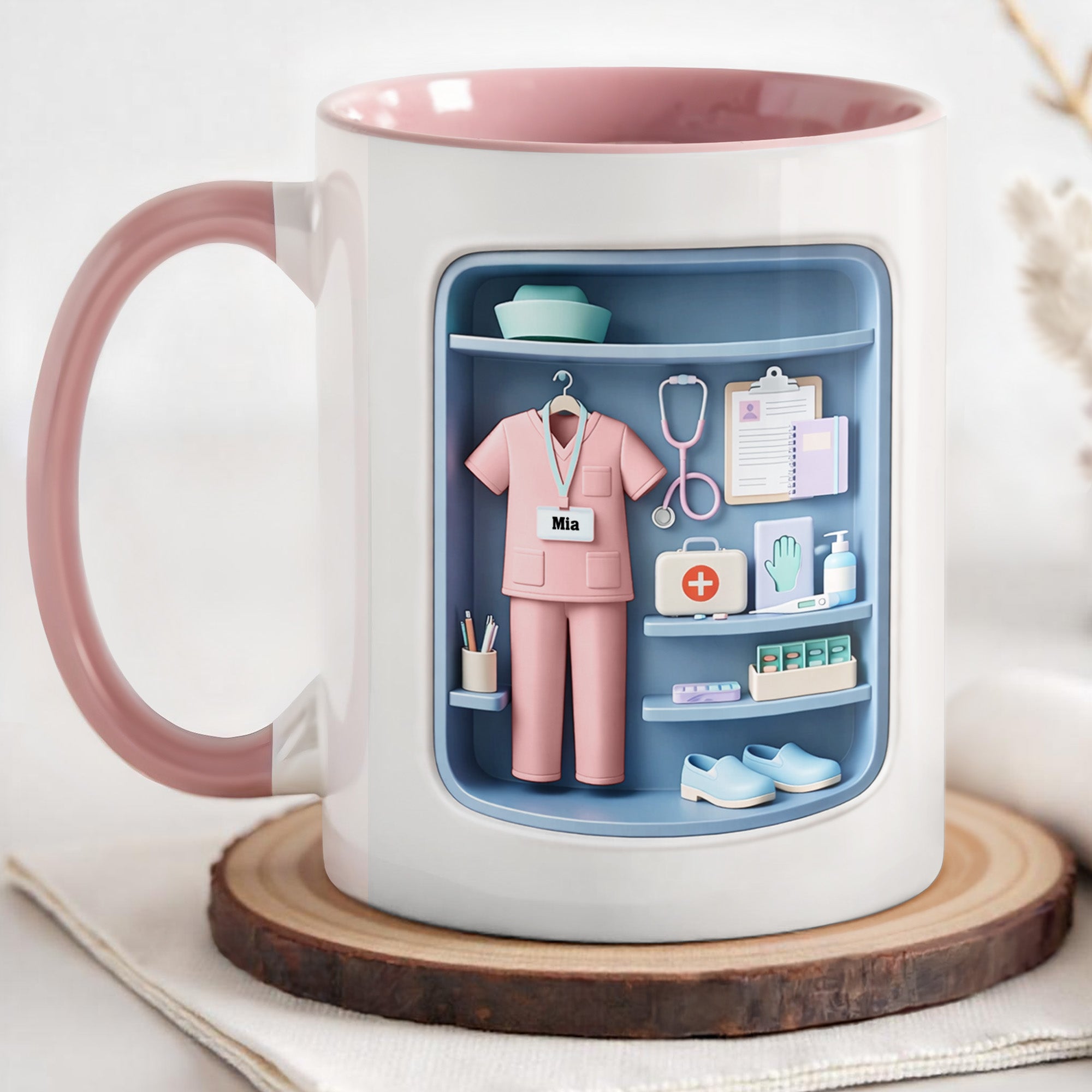 Personalized Scrubs And Stethoscope Accent Mug Dedicated To The Life Of A Healthcare Hero - Image 4