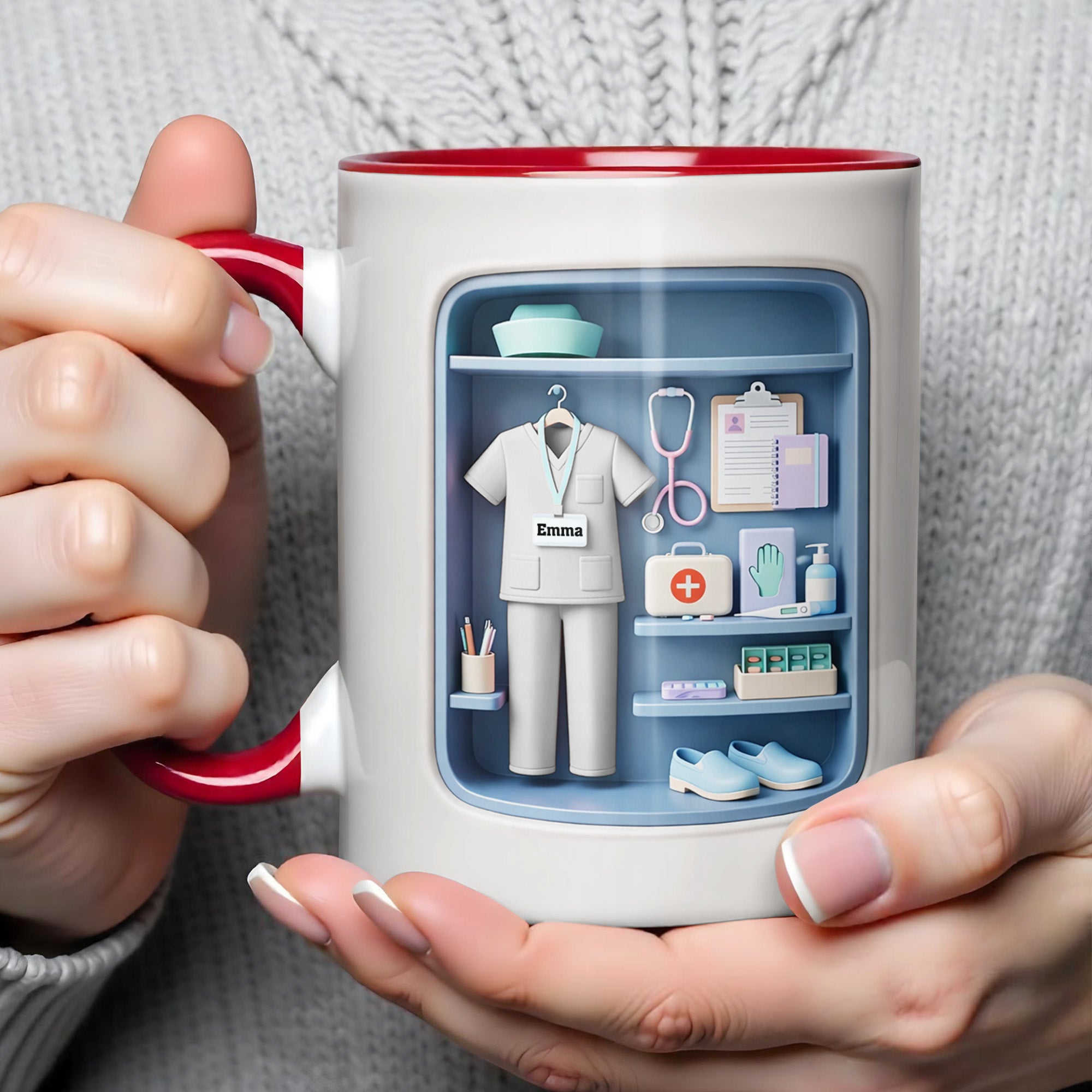 Personalized Scrubs And Stethoscope Accent Mug Dedicated To The Life Of A Healthcare Hero - Image 6