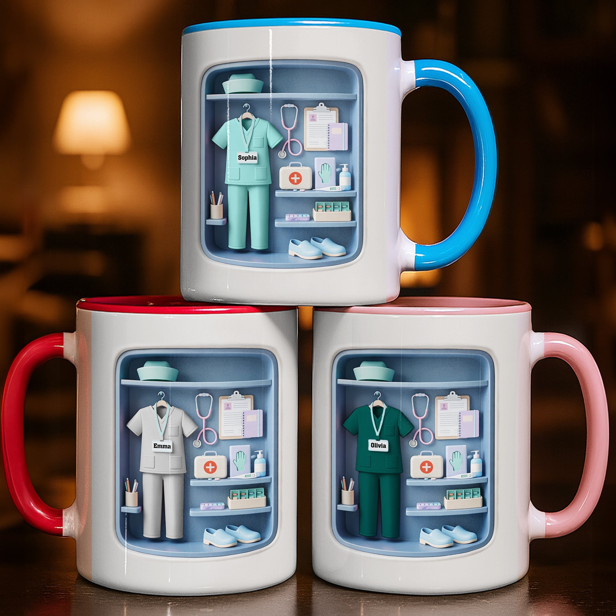 Personalized Scrubs And Stethoscope Accent Mug Dedicated To The Life Of A Healthcare Hero - Image 3
