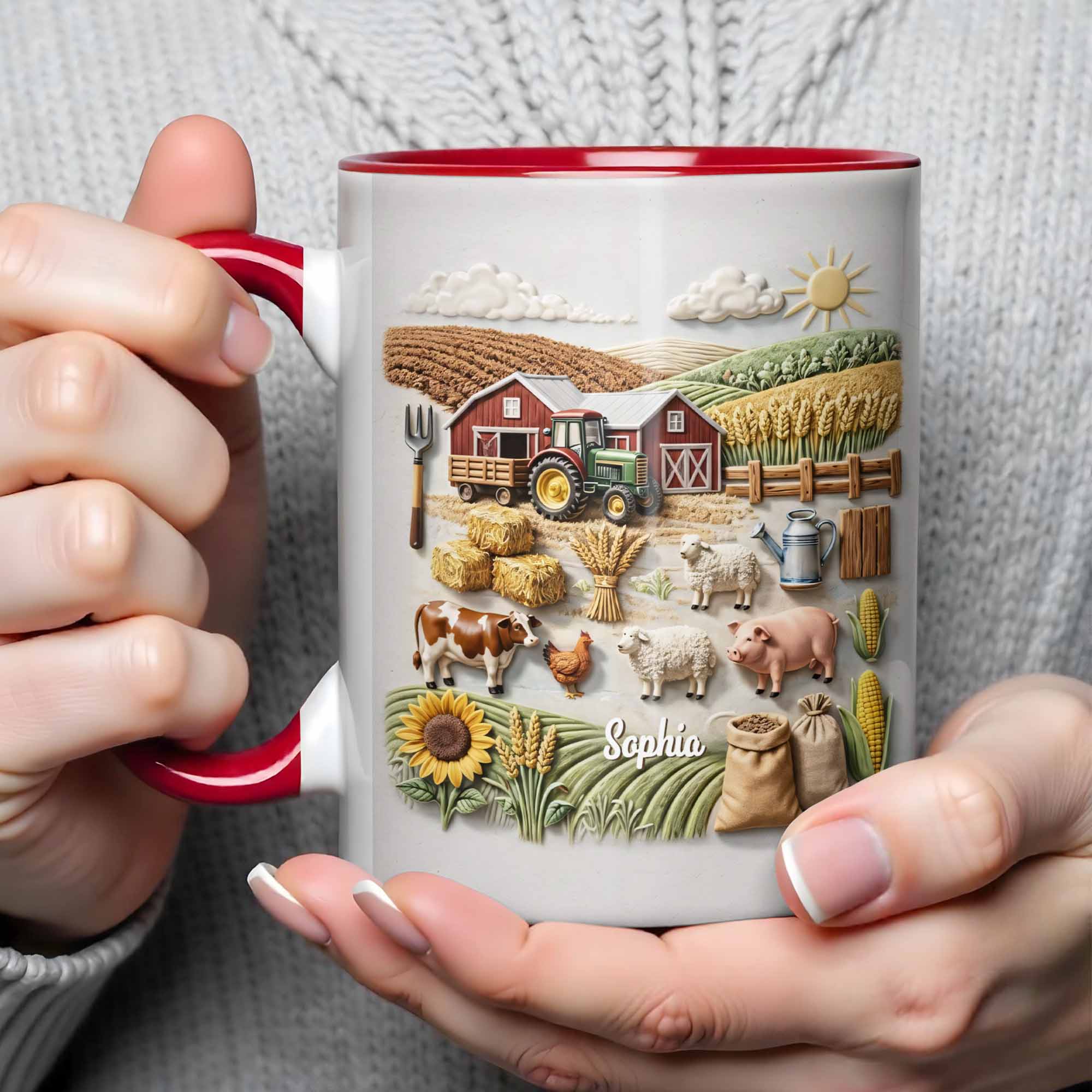 Personalized Serene Farm Life Accent Mug Best Gifts Ideas For Farmers - Image 3