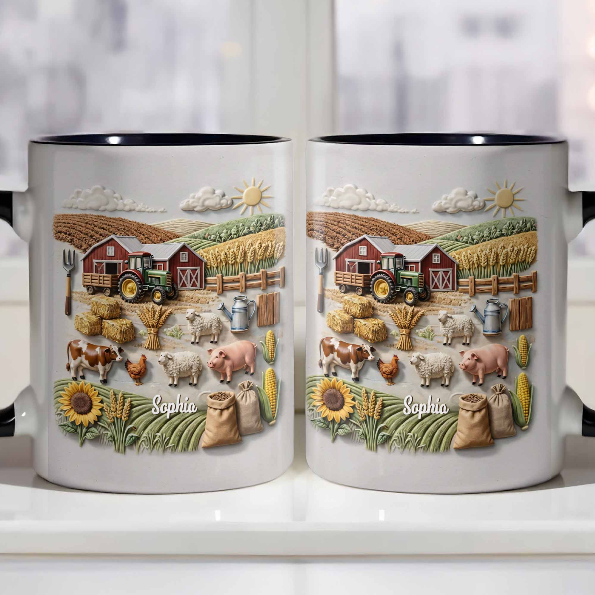 Personalized Serene Farm Life Accent Mug Best Gifts Ideas For Farmers