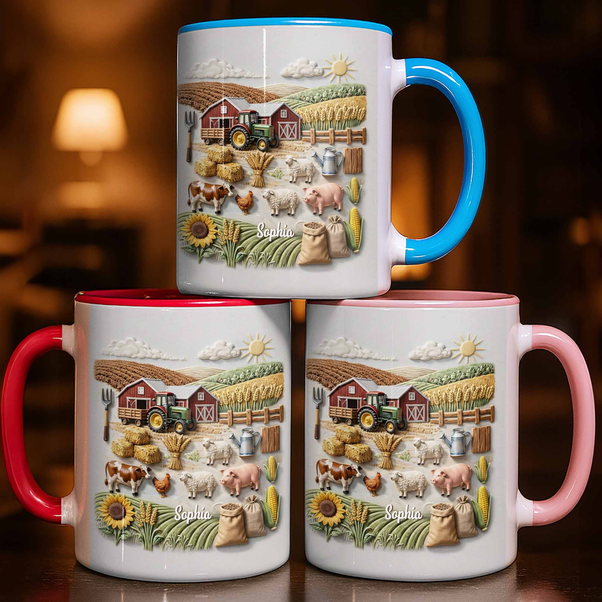 Personalized Serene Farm Life Accent Mug Best Gifts Ideas For Farmers - Image 2
