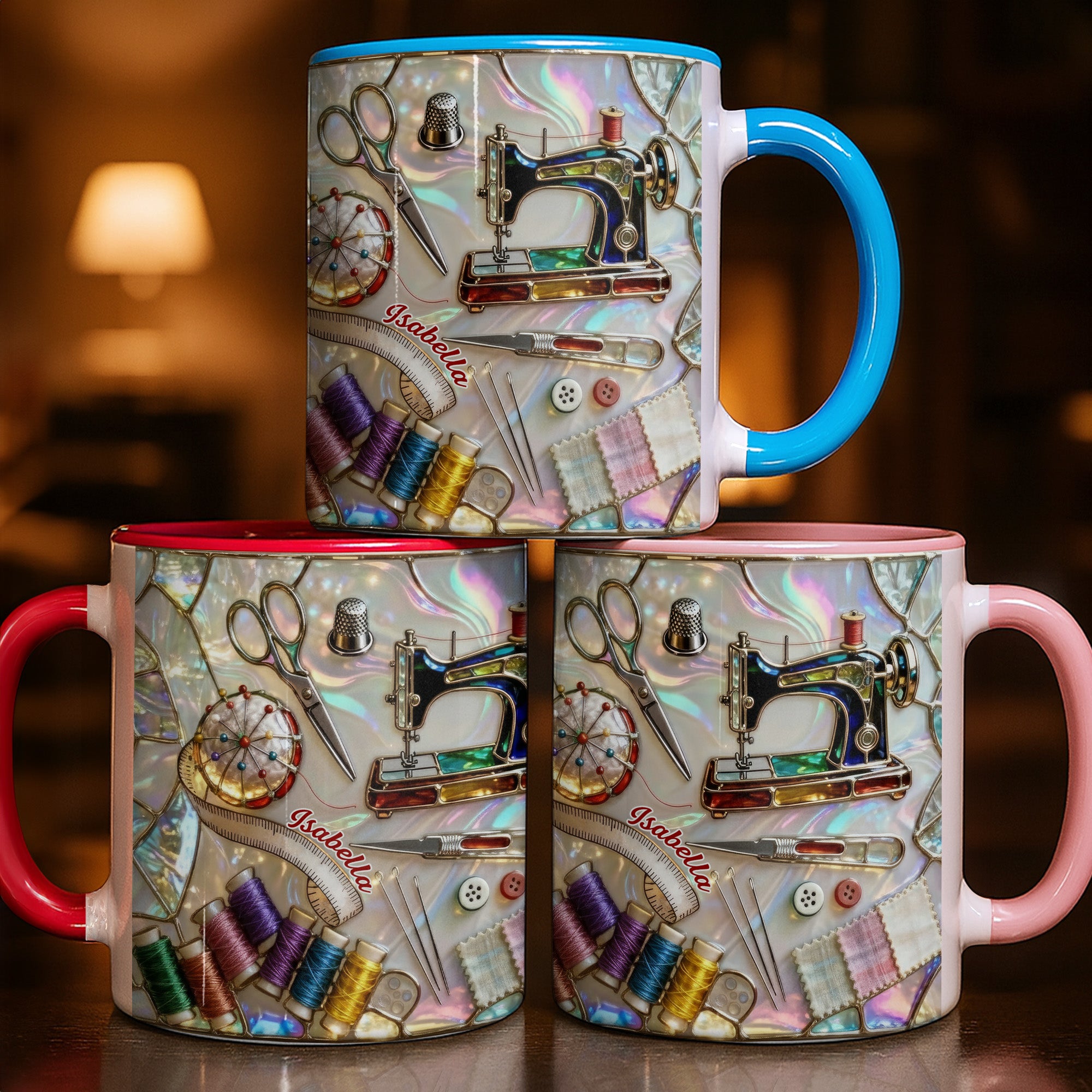 Personalized Sewing Accent Mug Craft Tools Coffee Cup Gift For Sewing Lover For Her - Image 2