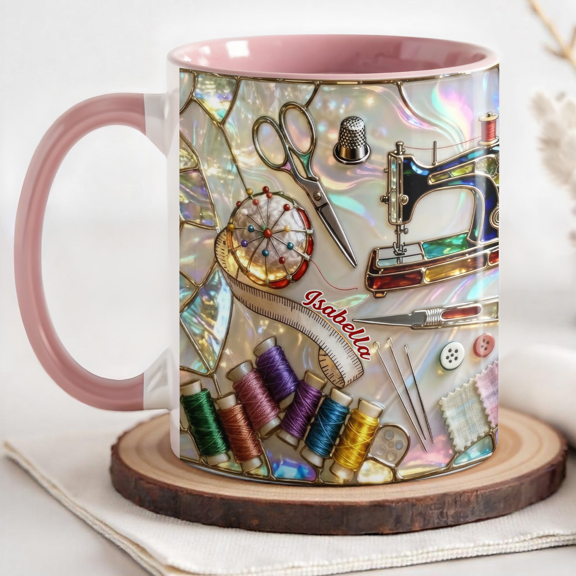 Personalized Sewing Accent Mug Craft Tools Coffee Cup Gift For Sewing Lover For Her - Image 3