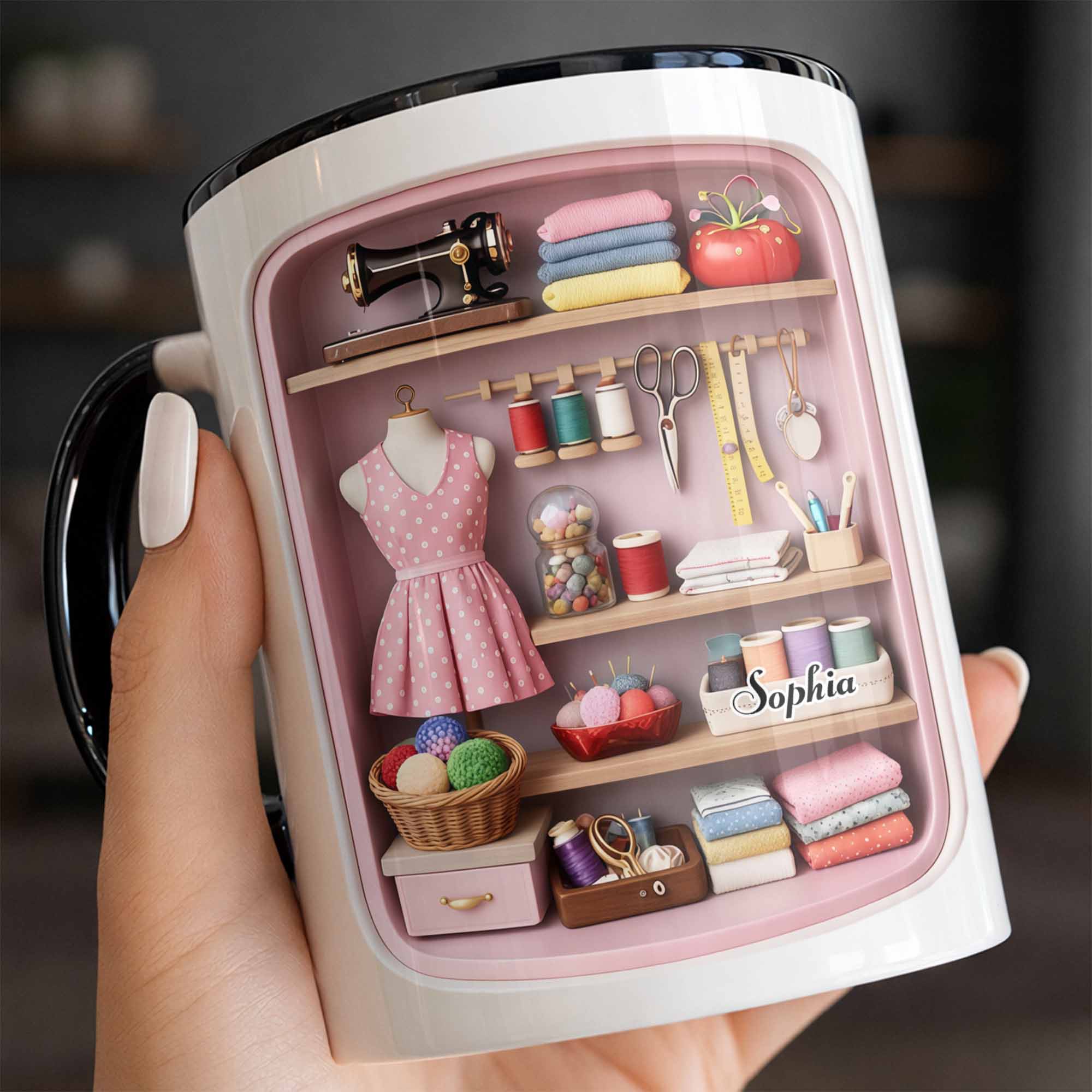Personalized Sewing and Crafting Essentials Accent Mug Unique Gifts For Sewers - Image 5