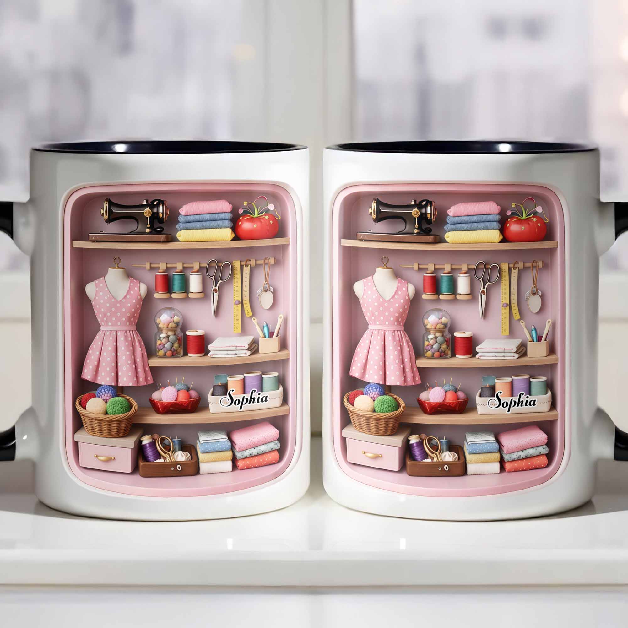 Personalized Sewing and Crafting Essentials Accent Mug Unique Gifts For Sewers