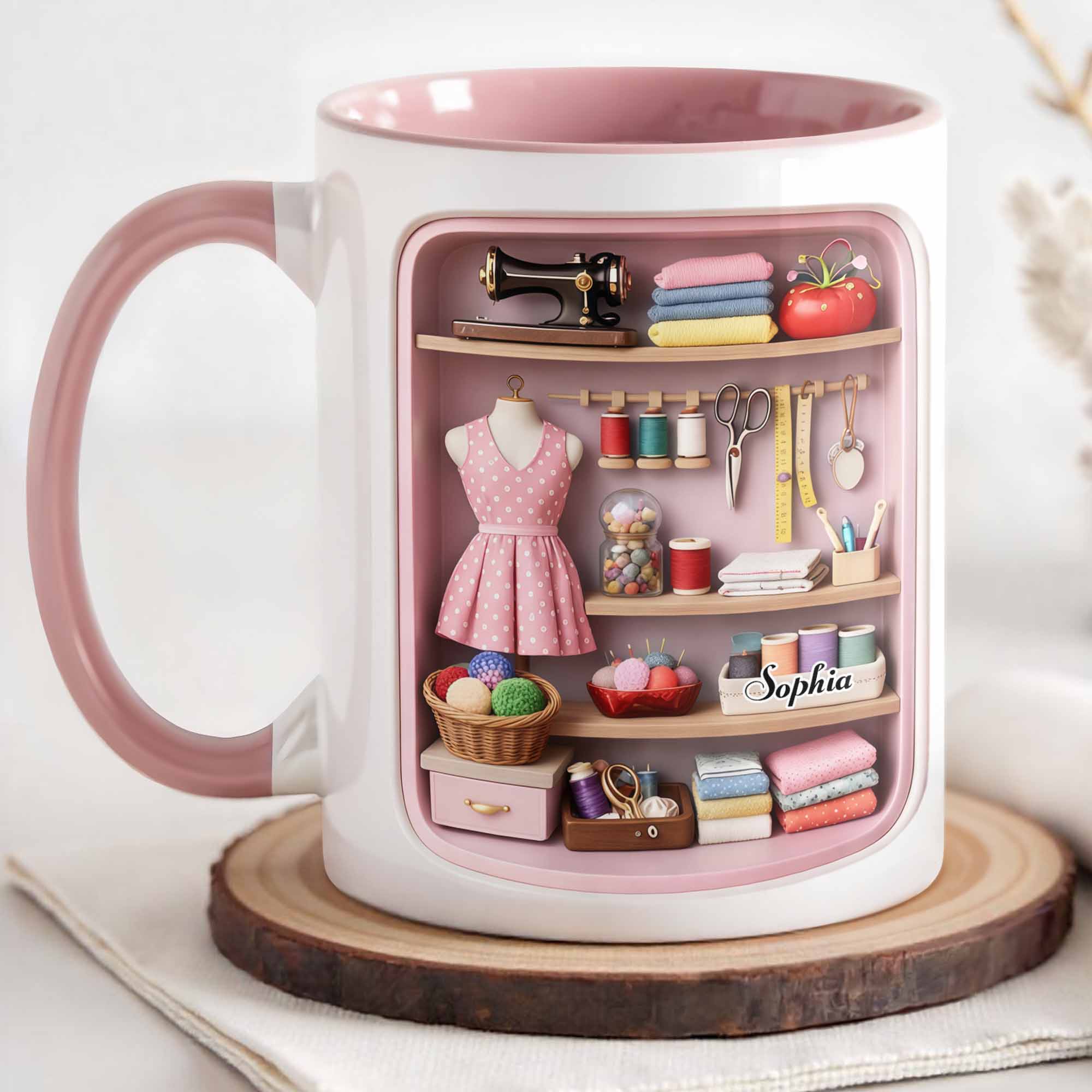 Personalized Sewing and Crafting Essentials Accent Mug Unique Gifts For Sewers - Image 3