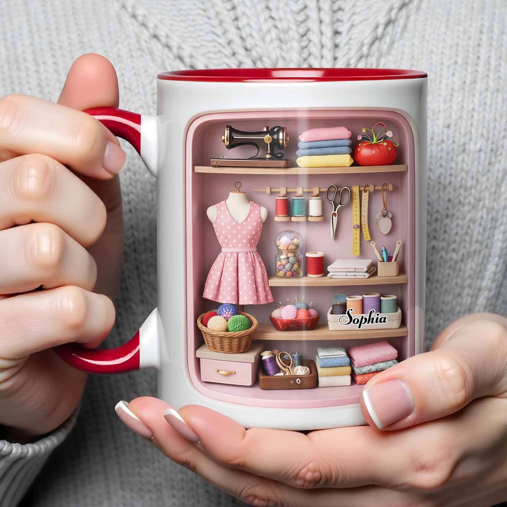 Personalized Sewing and Crafting Essentials Accent Mug Unique Gifts For Sewers - Image 4