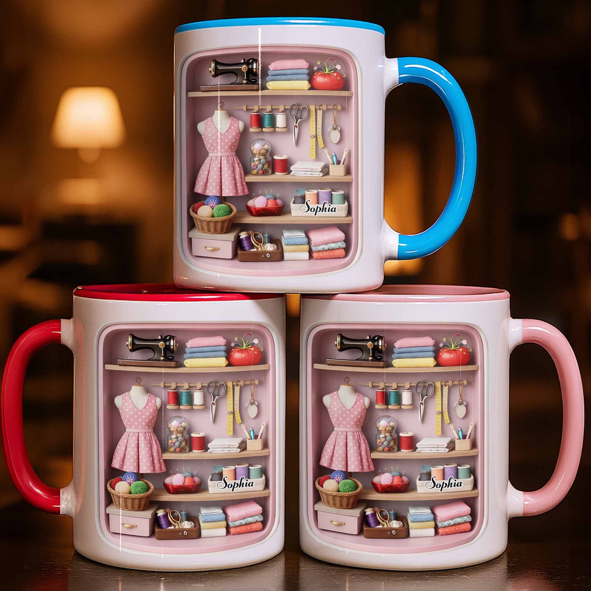 Personalized Sewing and Crafting Essentials Accent Mug Unique Gifts For Sewers - Image 2