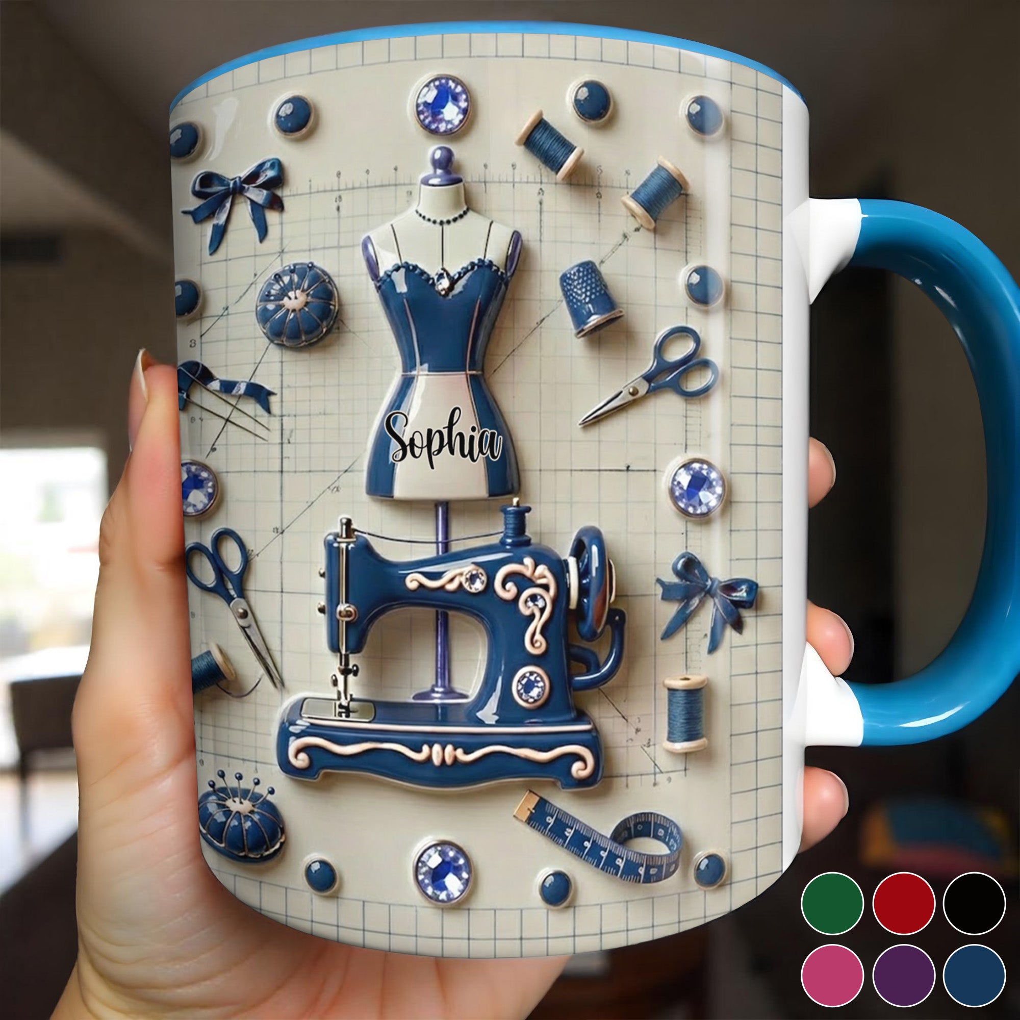 Personalized Sewing And Design Theme Mug Accent Mug Unique Gifts For Sewers - Image 2
