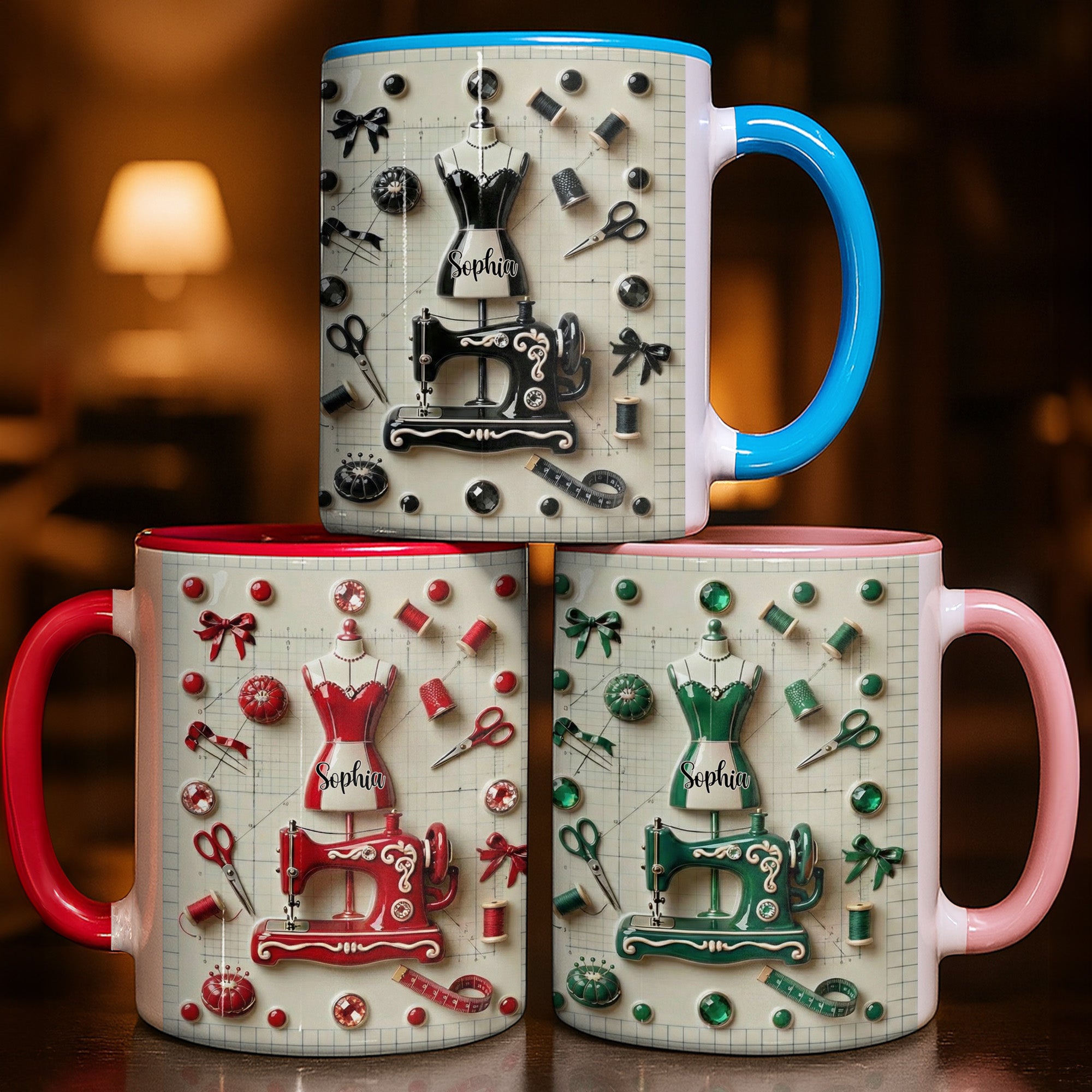 Personalized Sewing And Design Theme Mug Accent Mug Unique Gifts For Sewers - Image 7