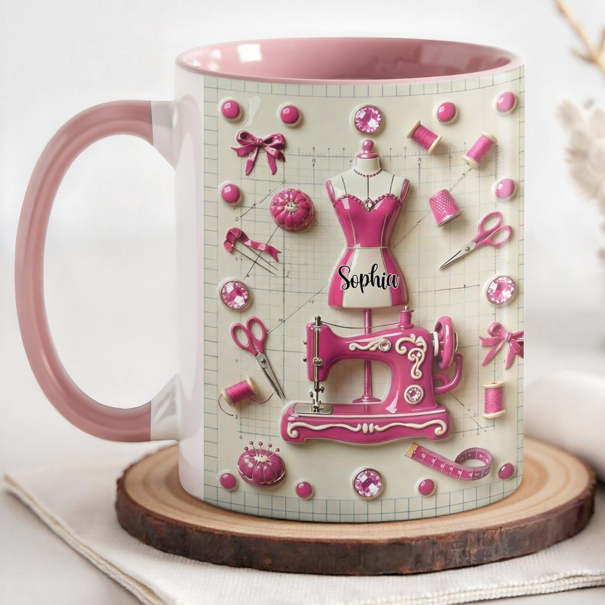 Personalized Sewing And Design Theme Mug Accent Mug Unique Gifts For Sewers - Image 4