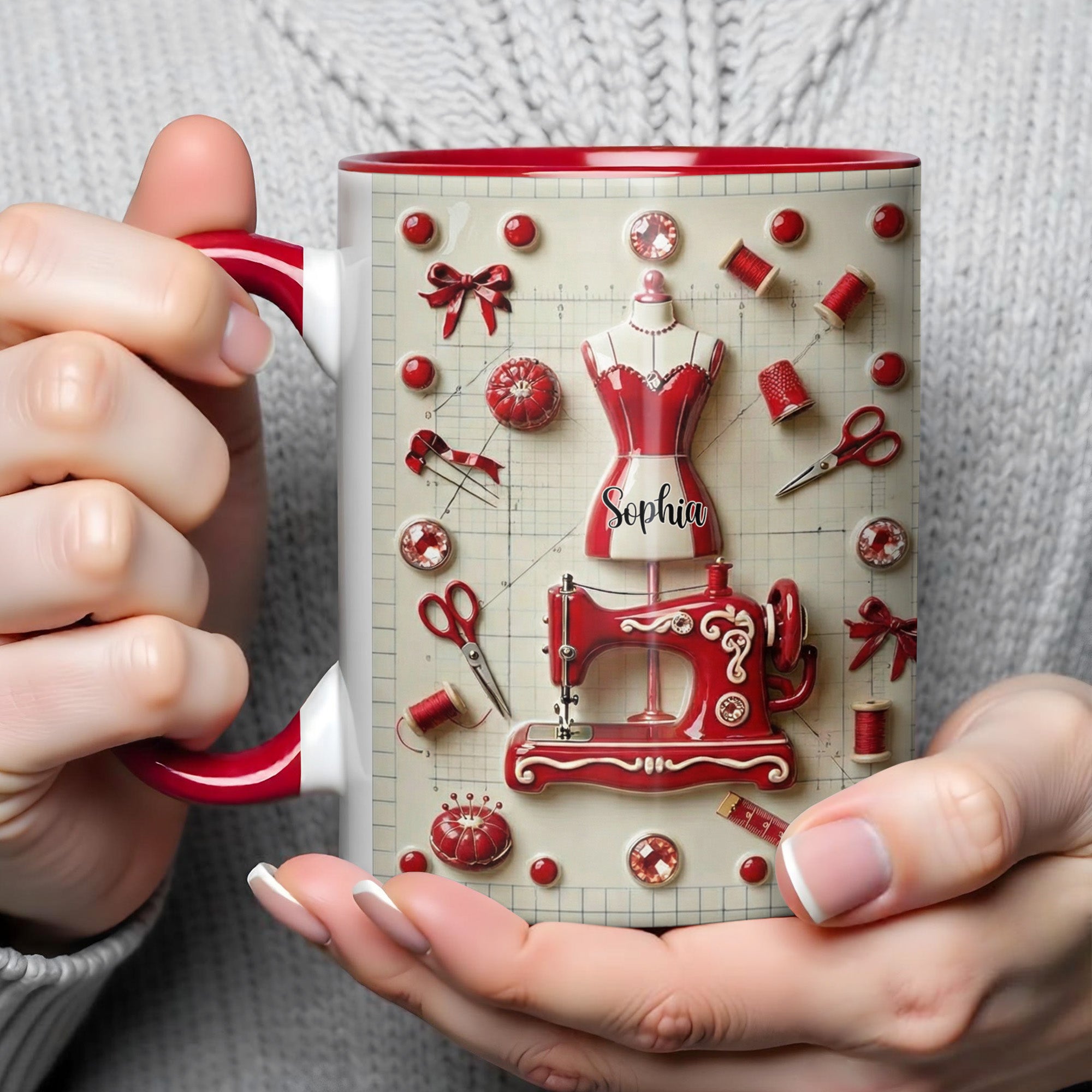 Personalized Sewing And Design Theme Mug Accent Mug Unique Gifts For Sewers - Image 5
