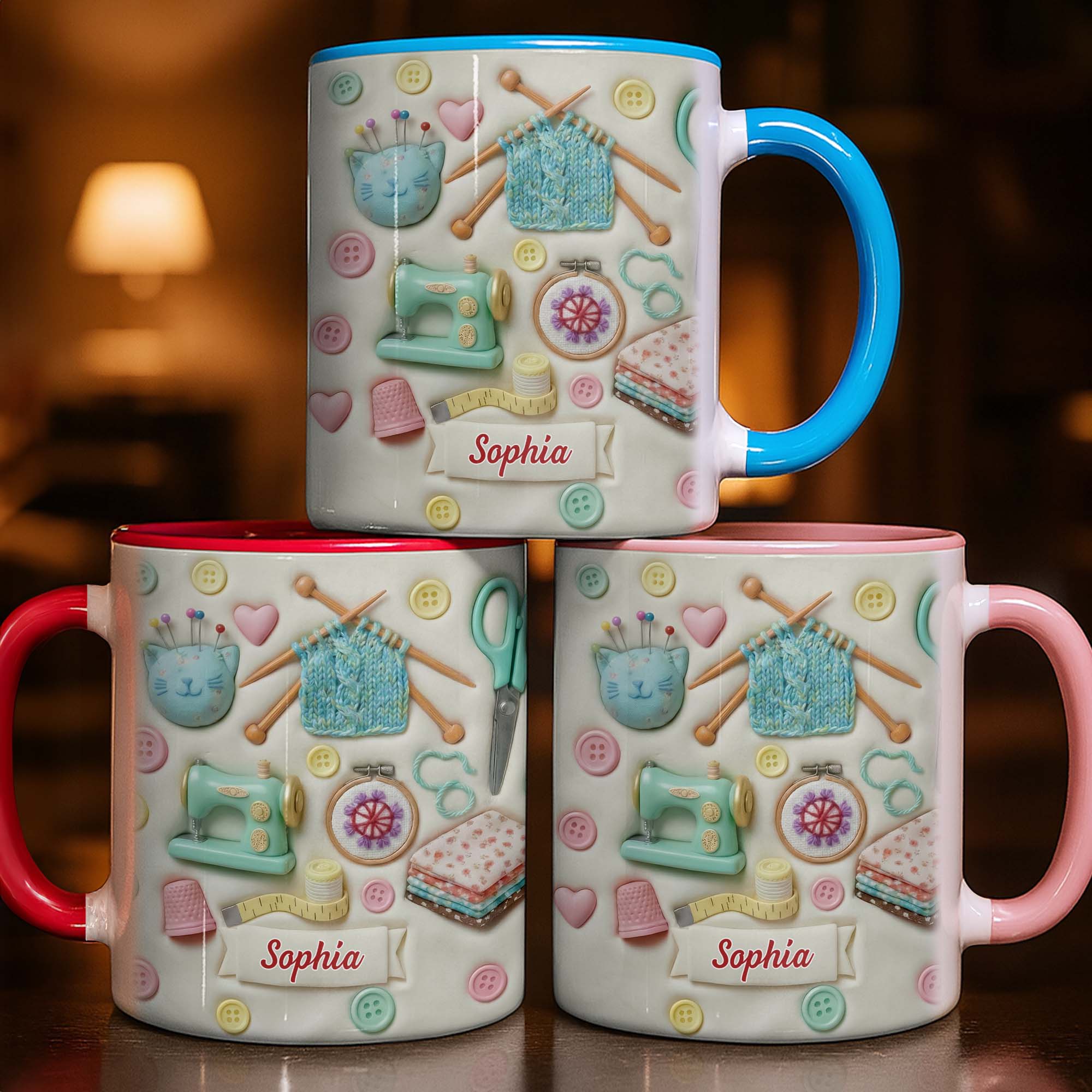 Personalized Sewing Machine Accent Mug Craft Lovers Coffee Cup Cute Gifts For Her - Image 7