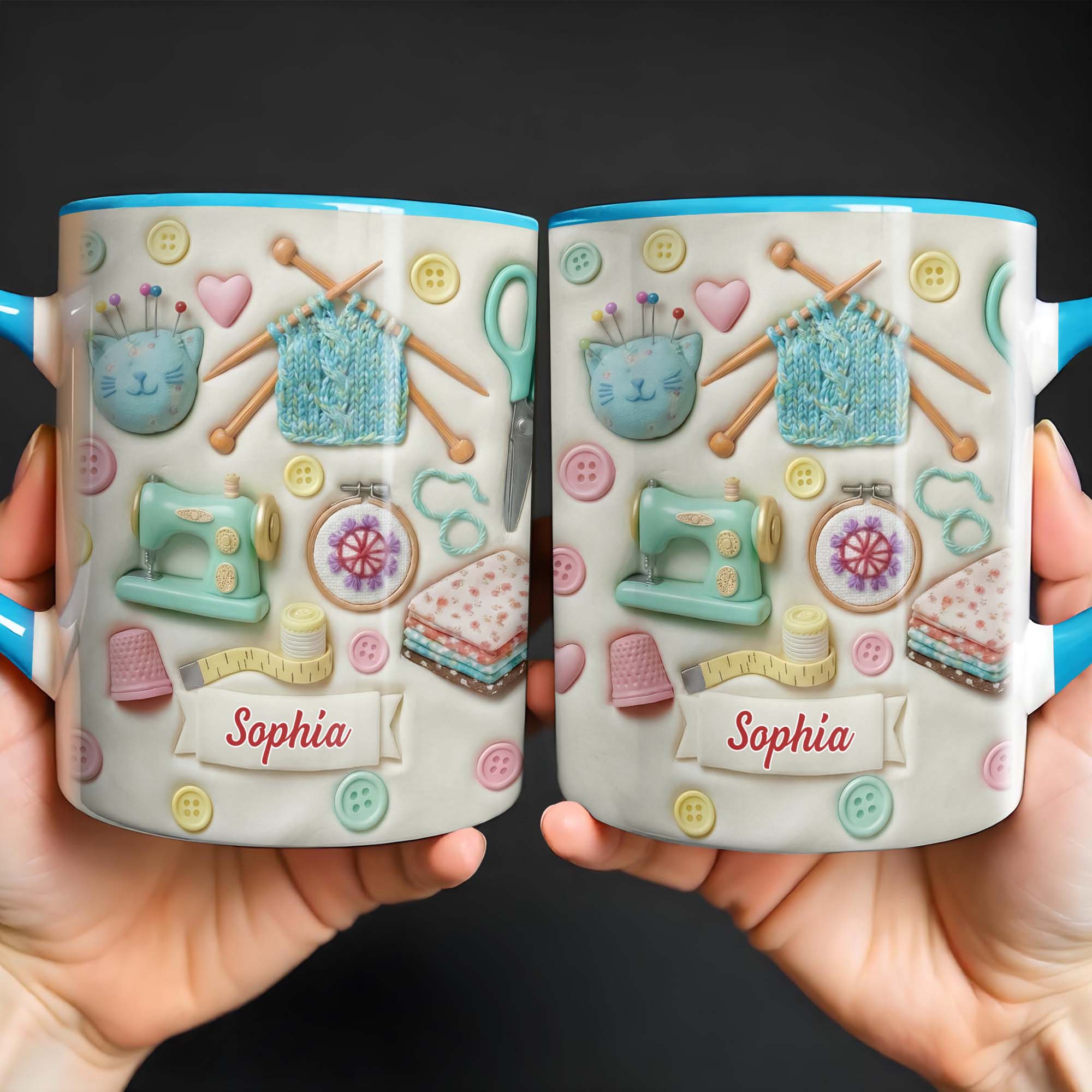Personalized Sewing Machine Accent Mug Craft Lovers Coffee Cup Cute Gifts For Her - Image 2