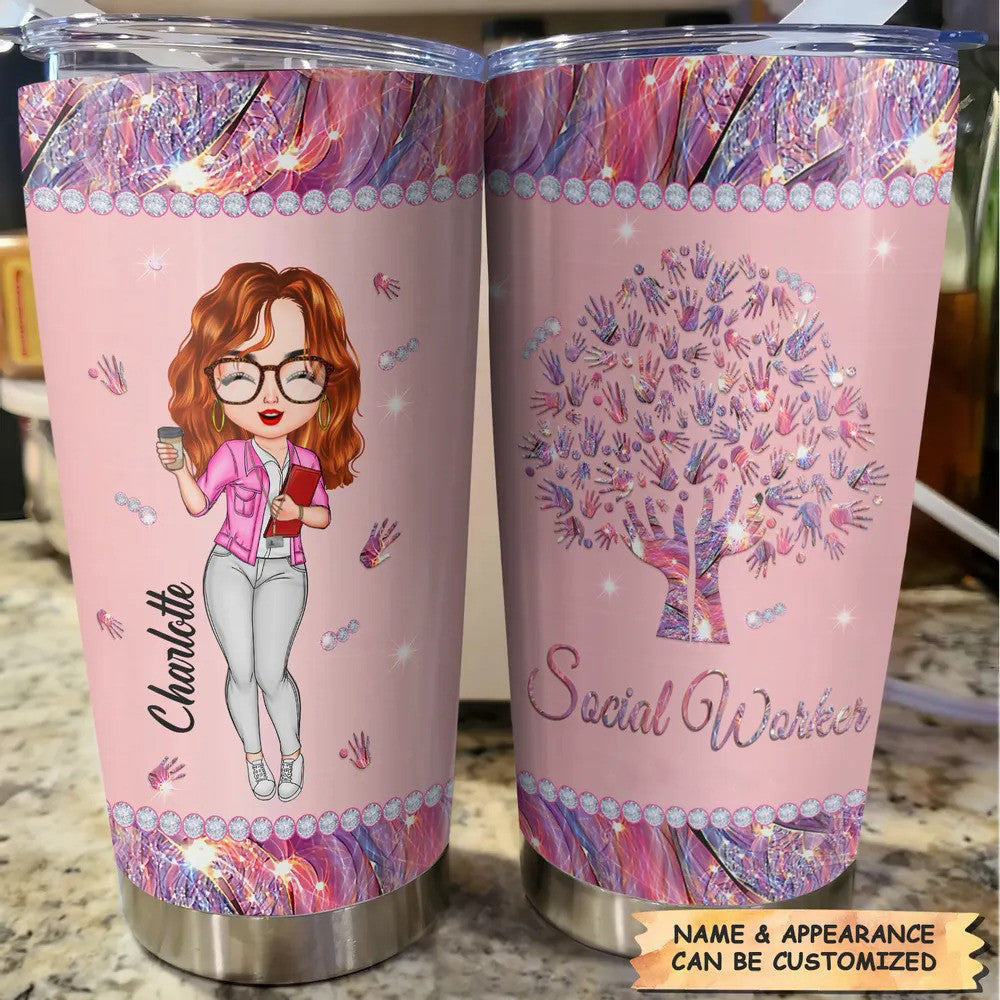 Personalized Social Worker Tumbler cute tumbler cups Social Worker Appreciation Gifts For Her - Image 8