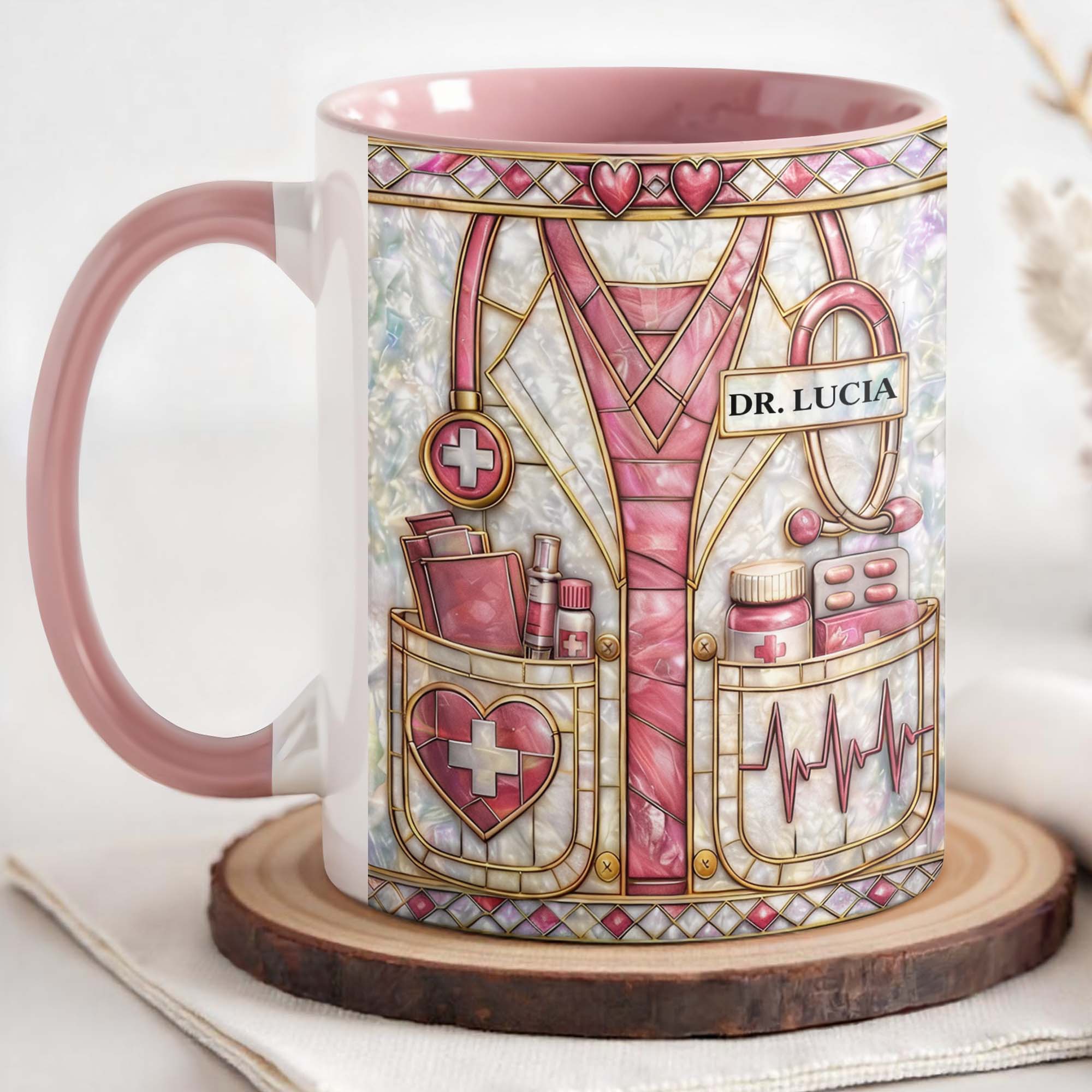 Personalized Stethoscope And Medical Scrubs Accent Mug Celebrate Our Healthcare Heroes Gifts - Image 4