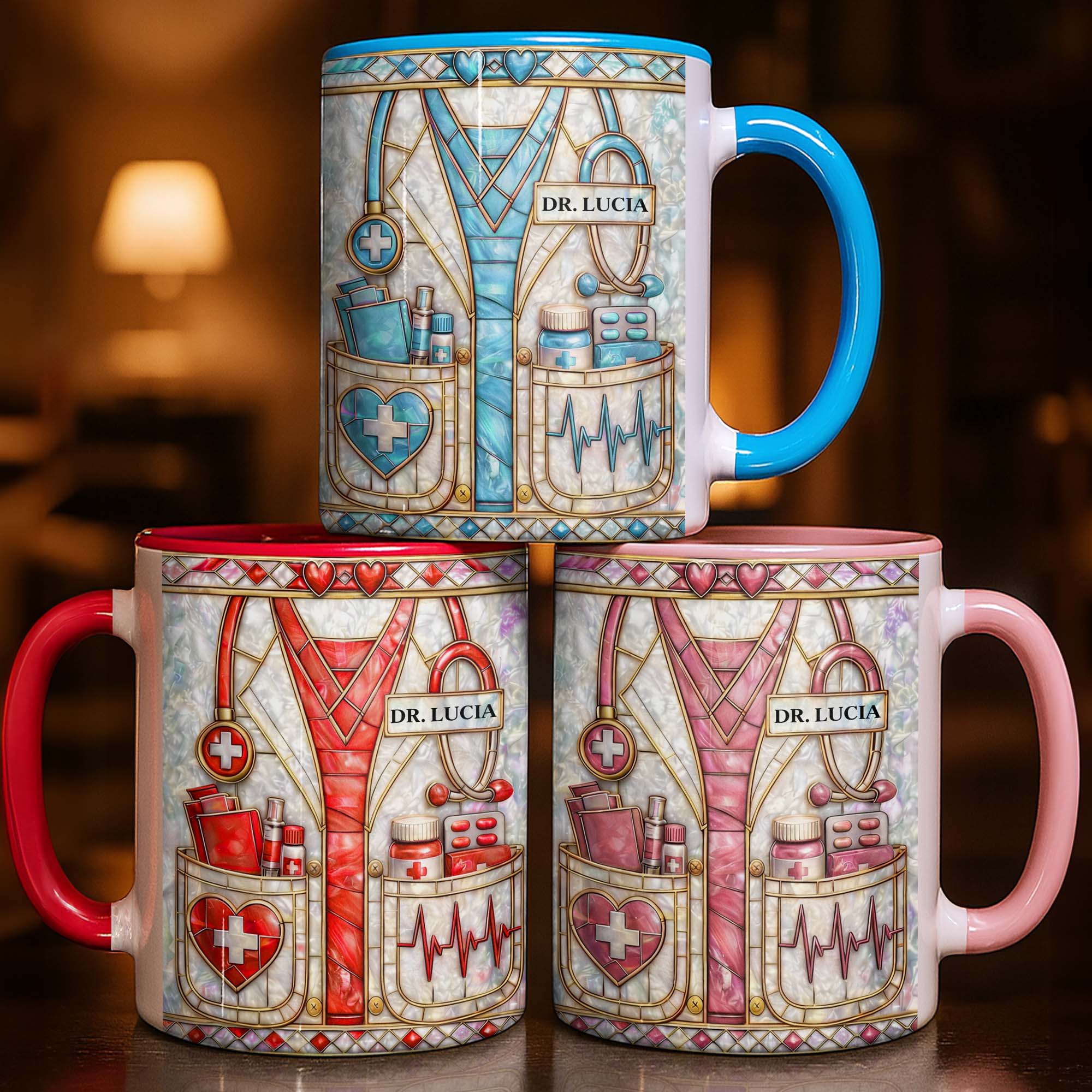 Personalized Stethoscope And Medical Scrubs Accent Mug Celebrate Our Healthcare Heroes Gifts - Image 2