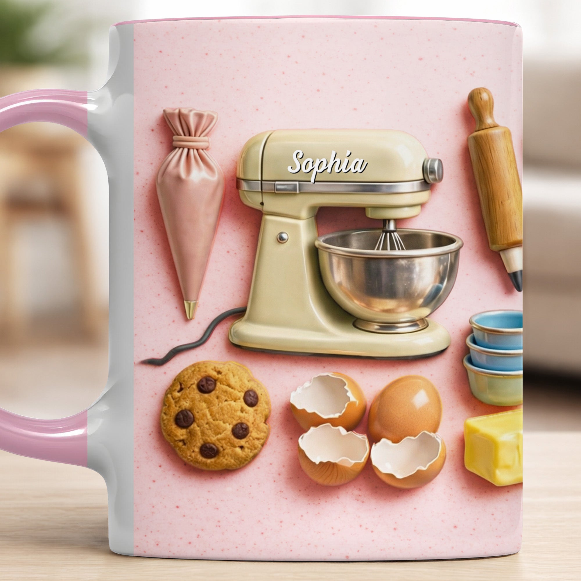 Personalized Stylish Baking Theme Accent Mug Best Gifts For Bakers - Image 3
