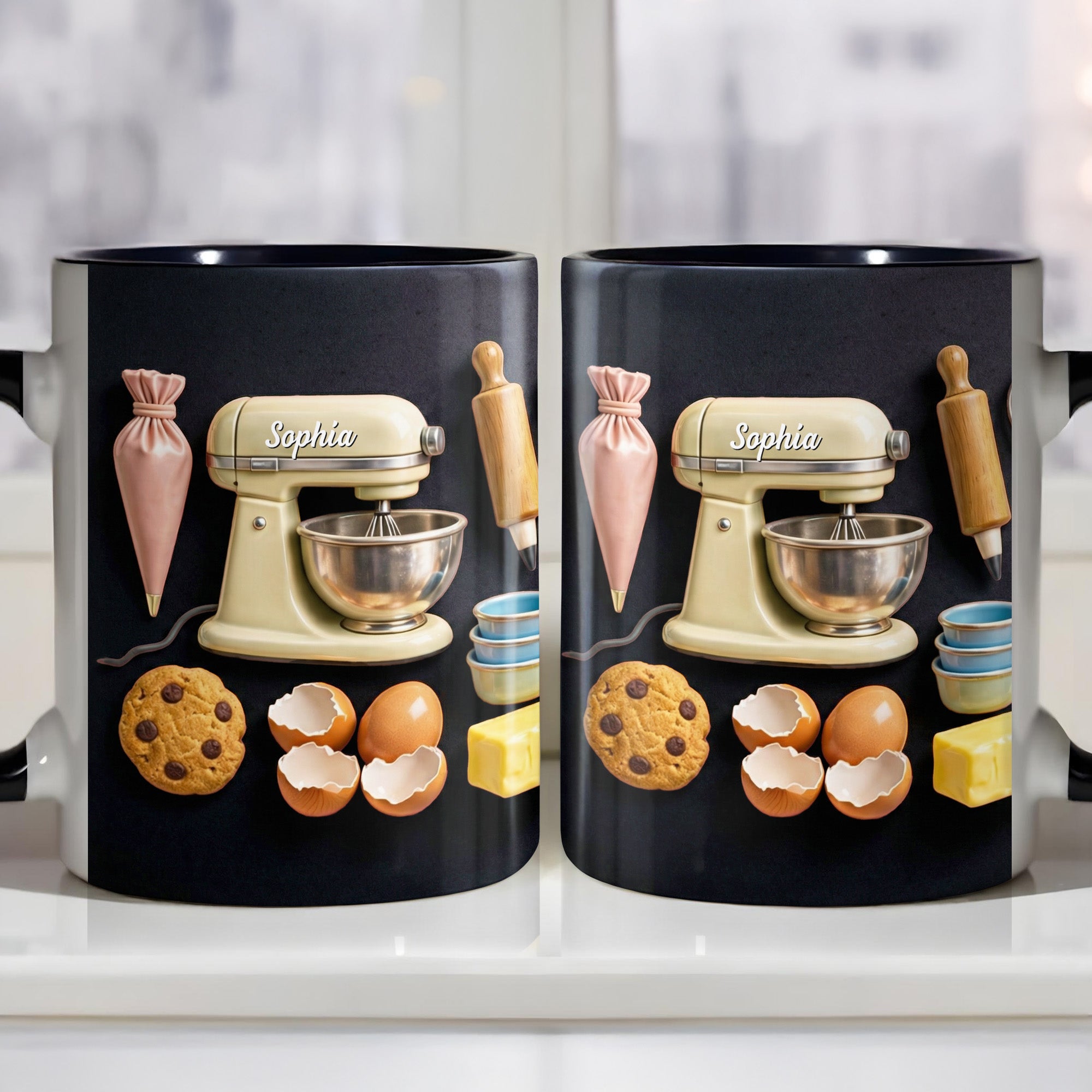 Personalized Stylish Baking Theme Accent Mug Best Gifts For Bakers