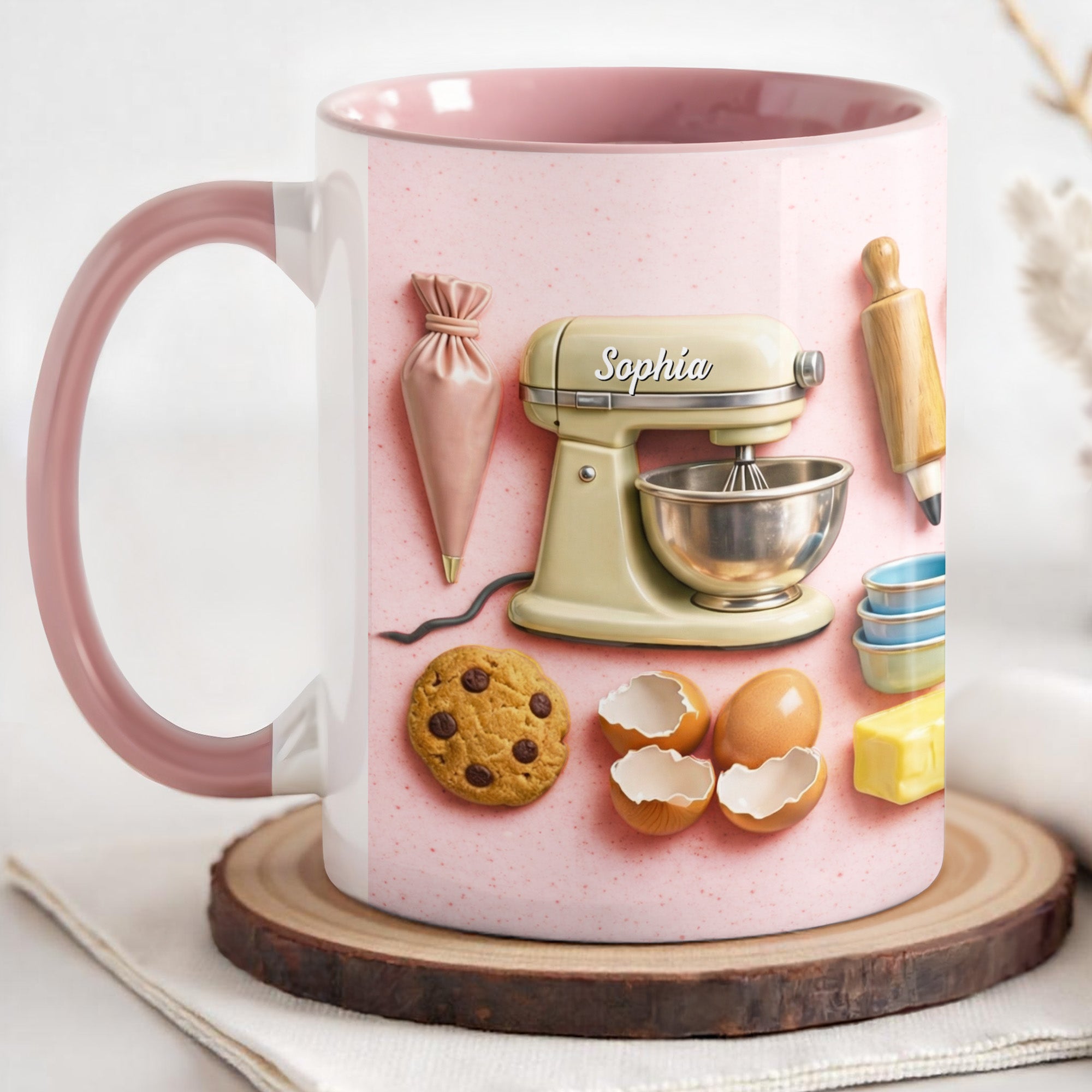 Personalized Stylish Baking Theme Accent Mug Best Gifts For Bakers - Image 4
