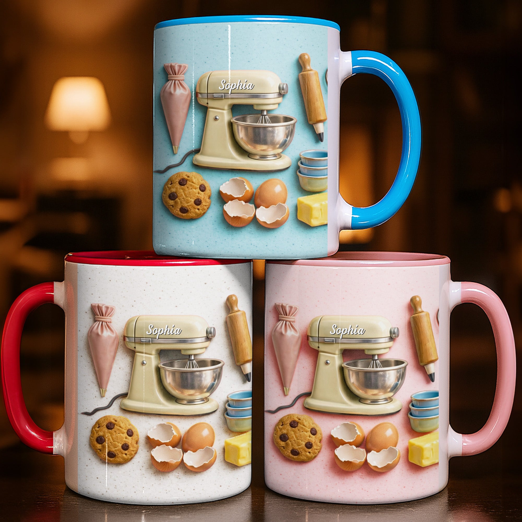 Personalized Stylish Baking Theme Accent Mug Best Gifts For Bakers - Image 2