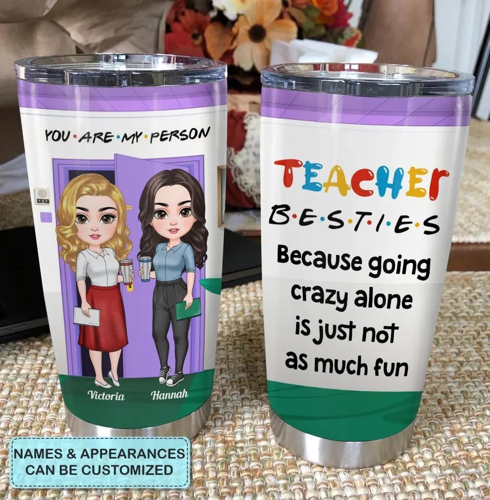 Personalized Teacher Besties Tumbler Teacher Appreciation Tumblers End Of Year Colleague Gifts - Image 7