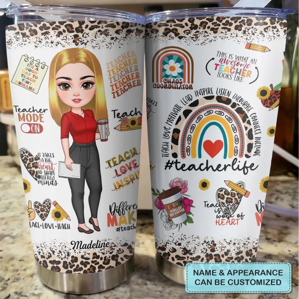 Personalized Teacher Life Tumbler Cute Tumbler Cup Gift Items For Teachers Day - Image 7