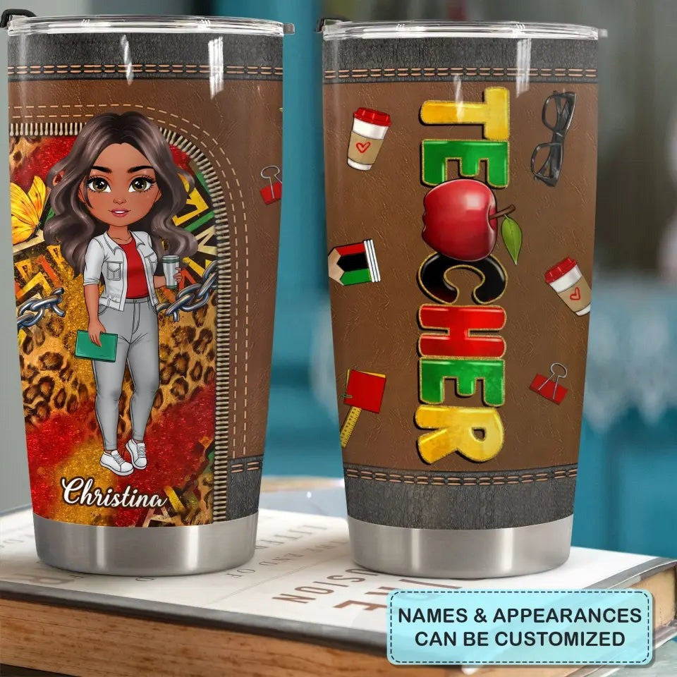 Personalized Teacher Tumbler Happy Juneteenth Teacher Coffee Tumbler Gifts African American