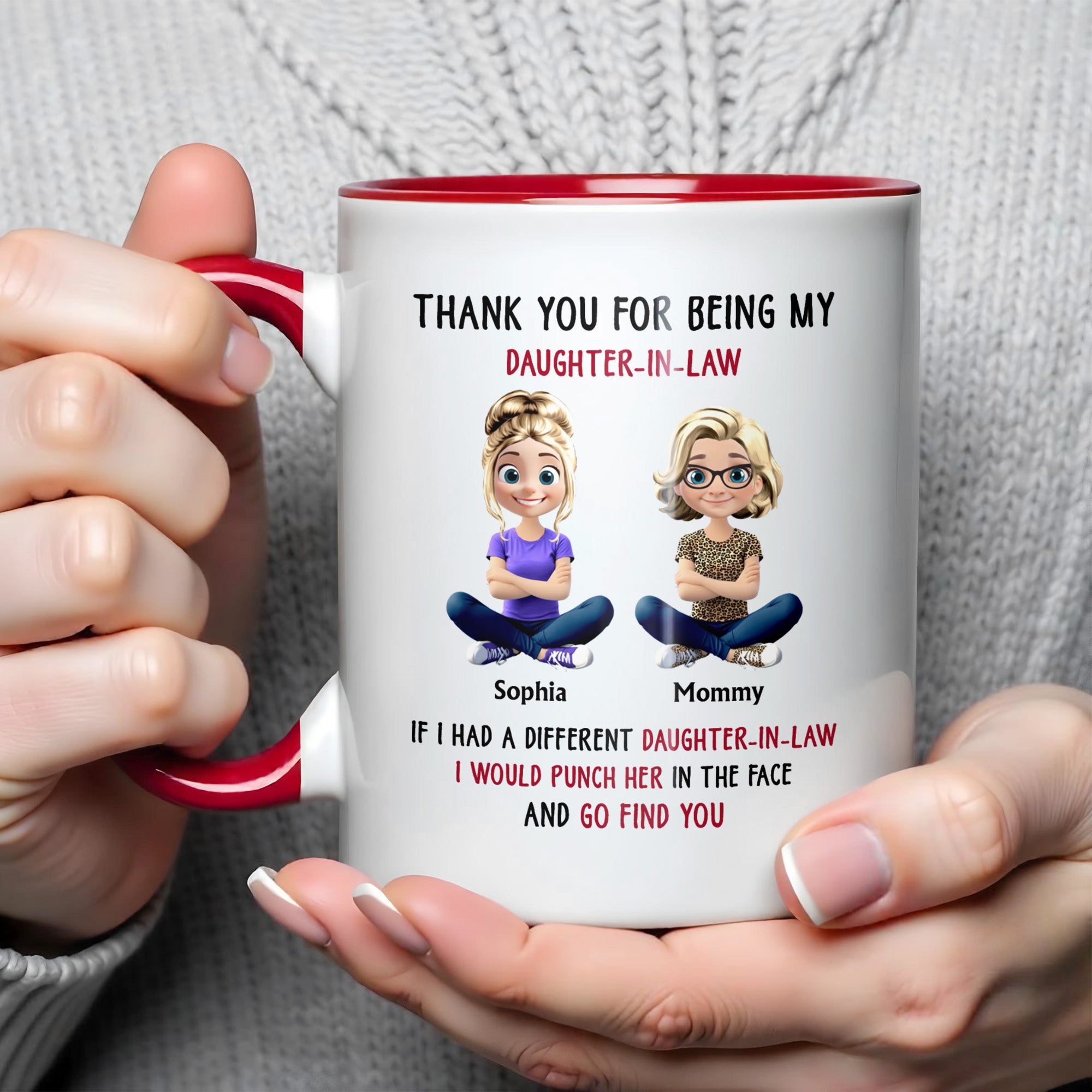 Personalized Thank You For Being My Daughter In Law Accent Mug Meaningful Gifts - Image 2