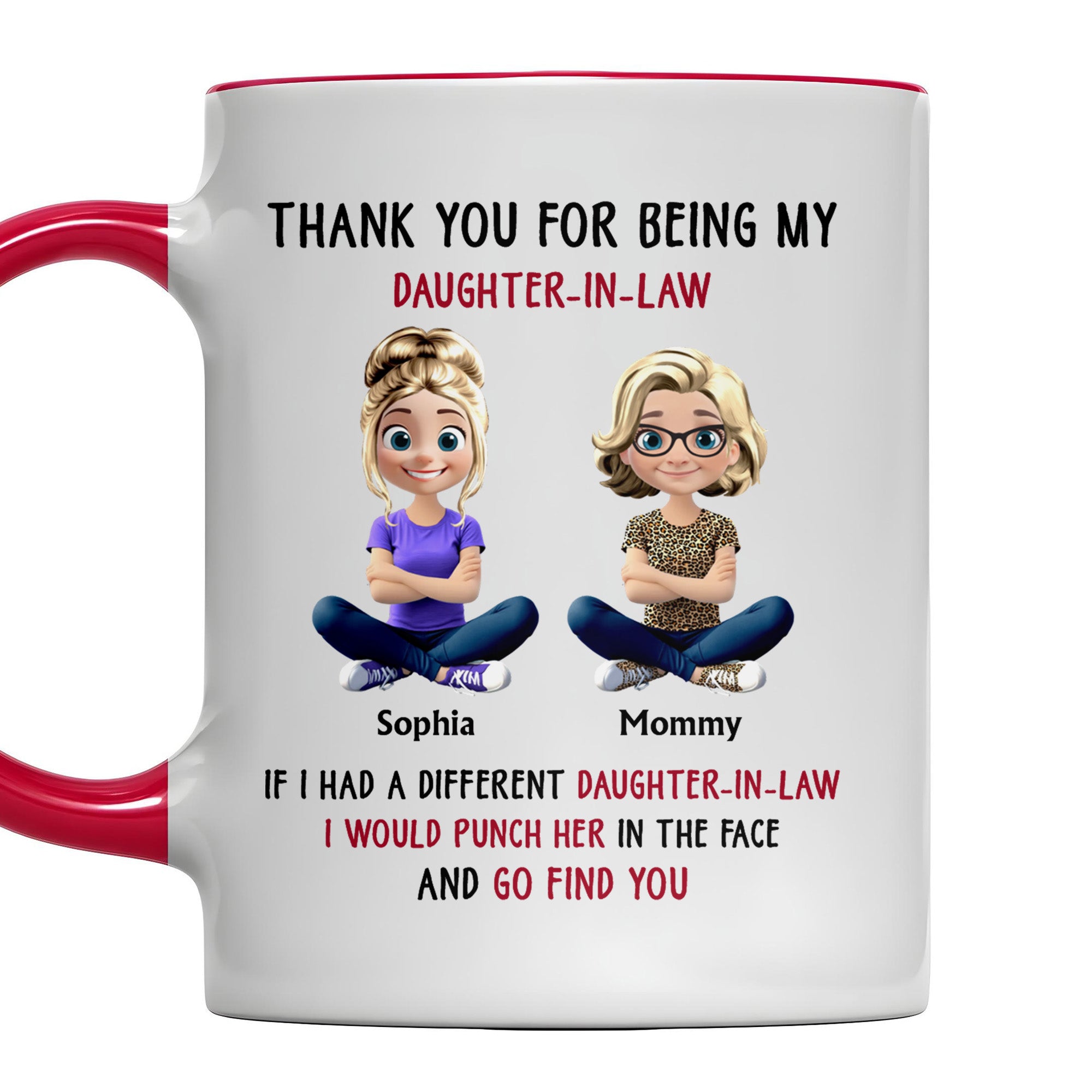 Personalized Thank You For Being My Daughter In Law Accent Mug Meaningful Gifts - Image 4