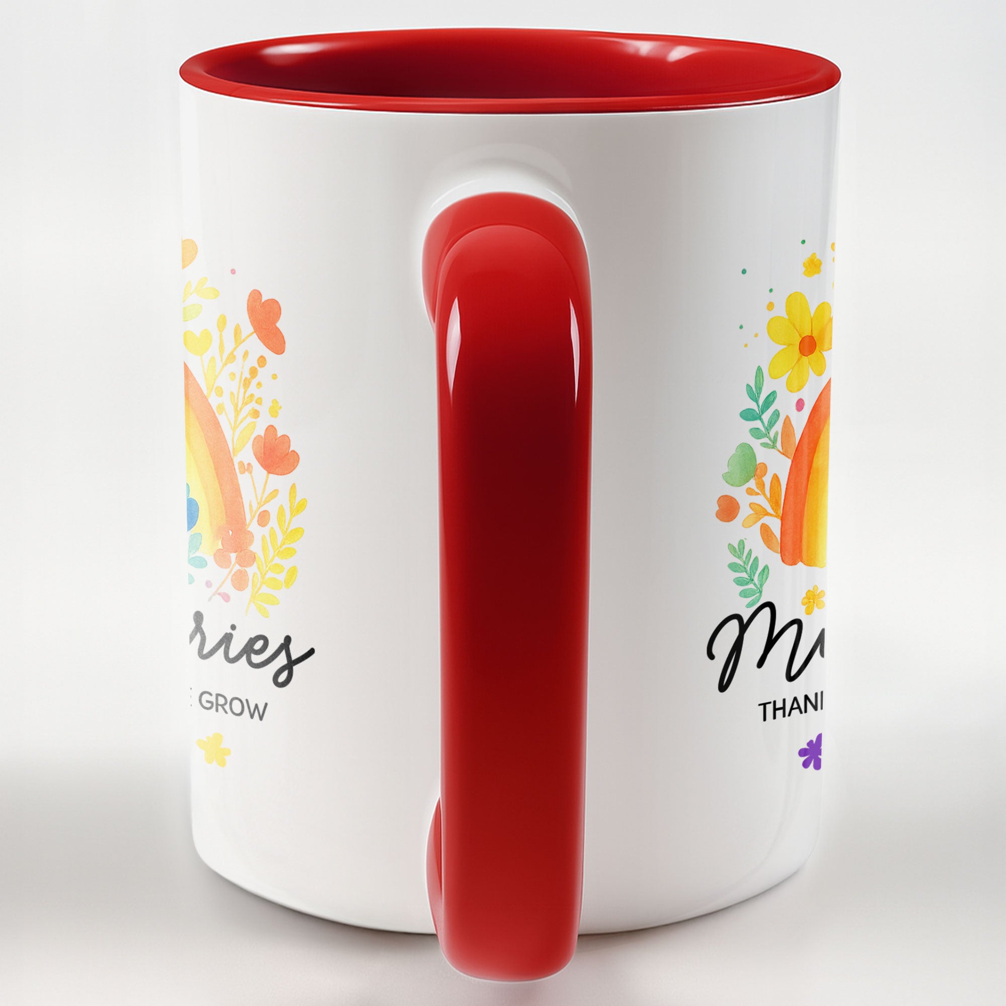 Personalized Thank You For Helping Me Grow Accent Mug Best Gifts For Teacher - Image 5