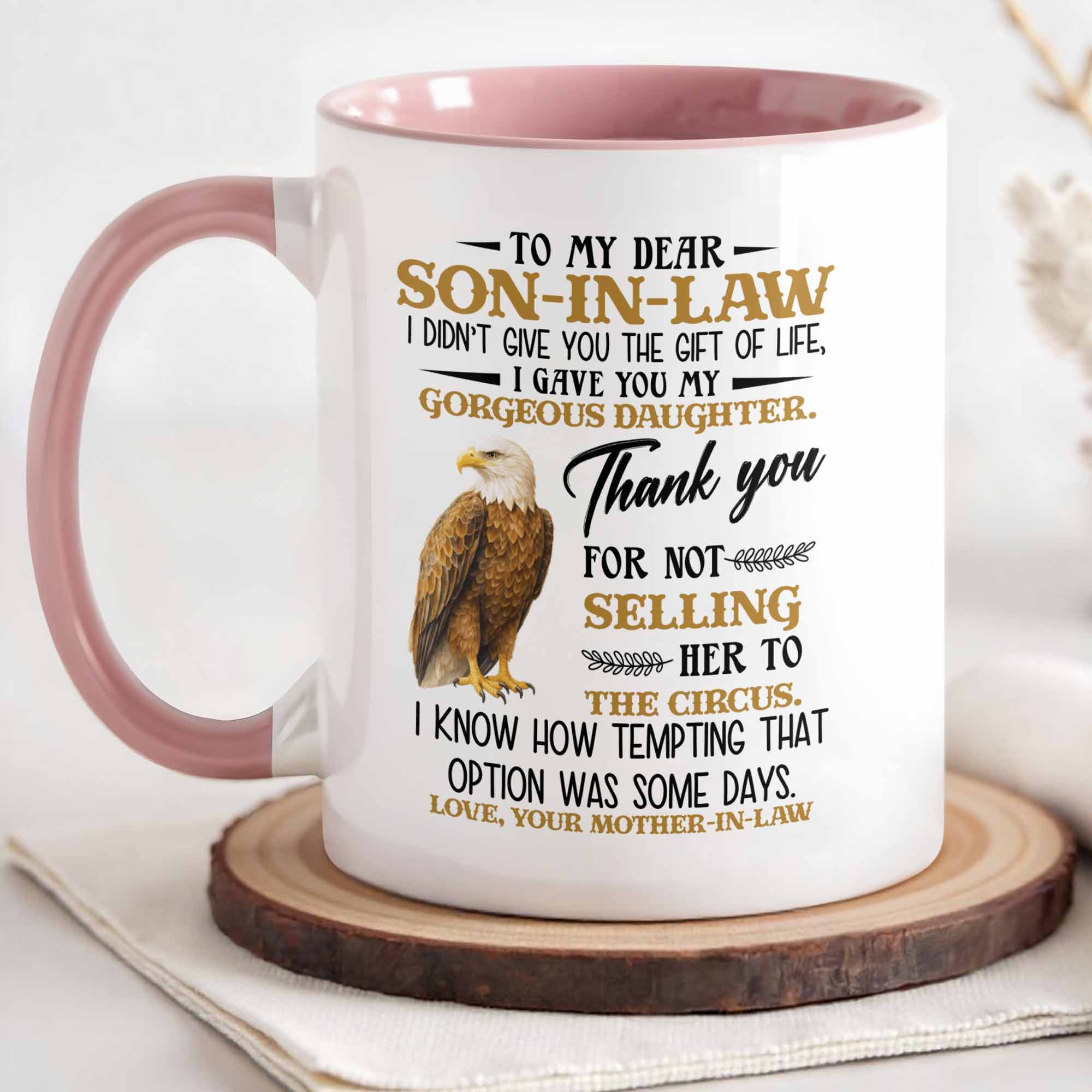 Personalized Thank You For Not Selling Her To The Circus Accent Mug Gifts For Son In Law - Image 3