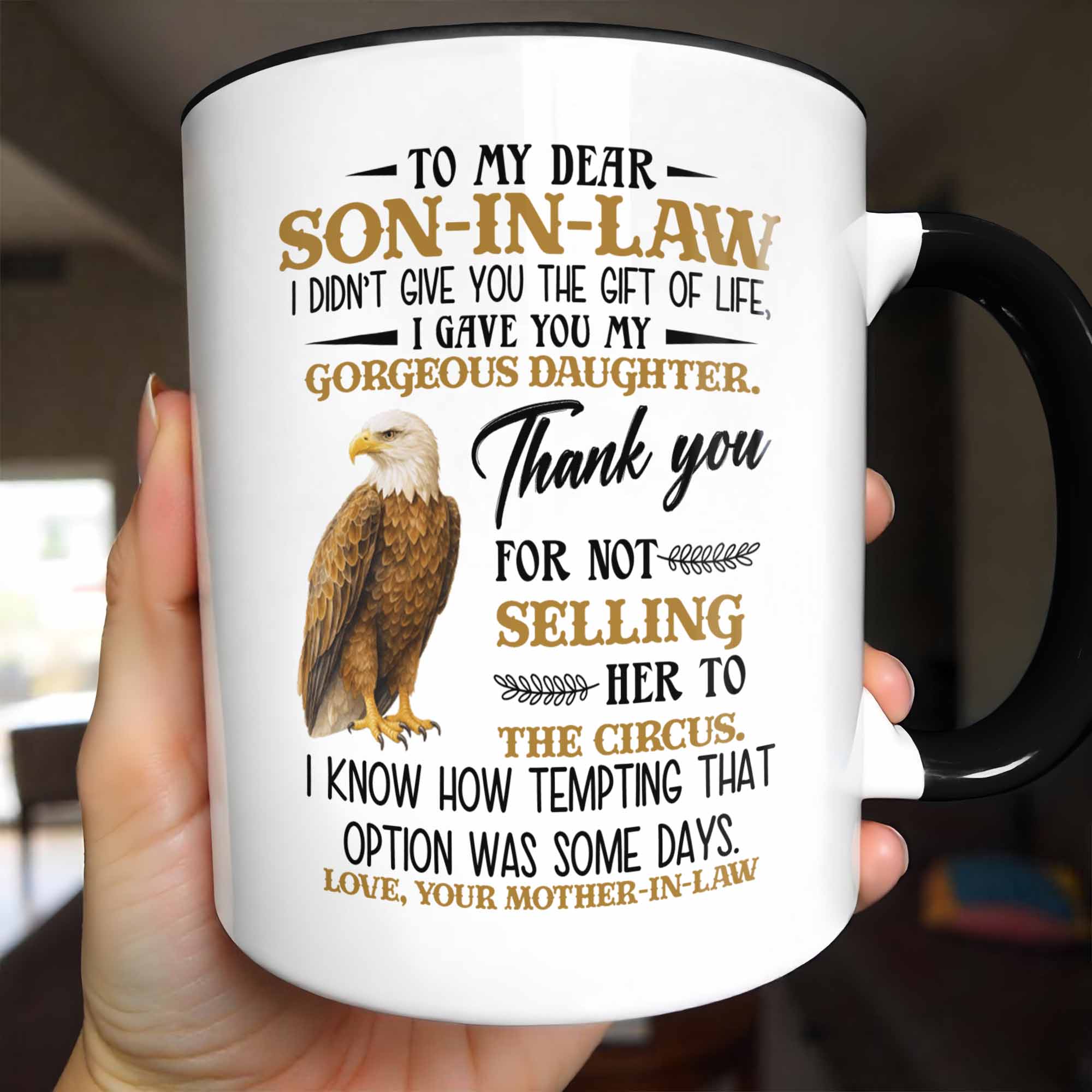 Personalized Thank You For Not Selling Her To The Circus Accent Mug Gifts For Son In Law