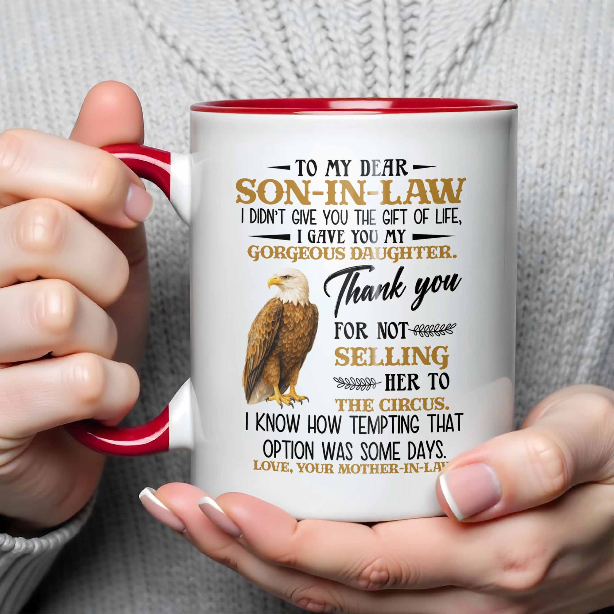 Personalized Thank You For Not Selling Her To The Circus Accent Mug Gifts For Son In Law - Image 5
