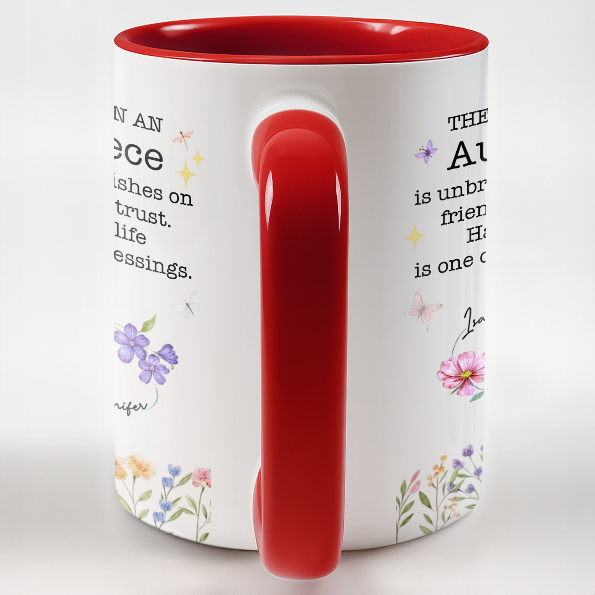Personalized The Bond Between An Aunt And Niece Accent Mug Flowers Coffee Cup Gifts For Her - Image 5