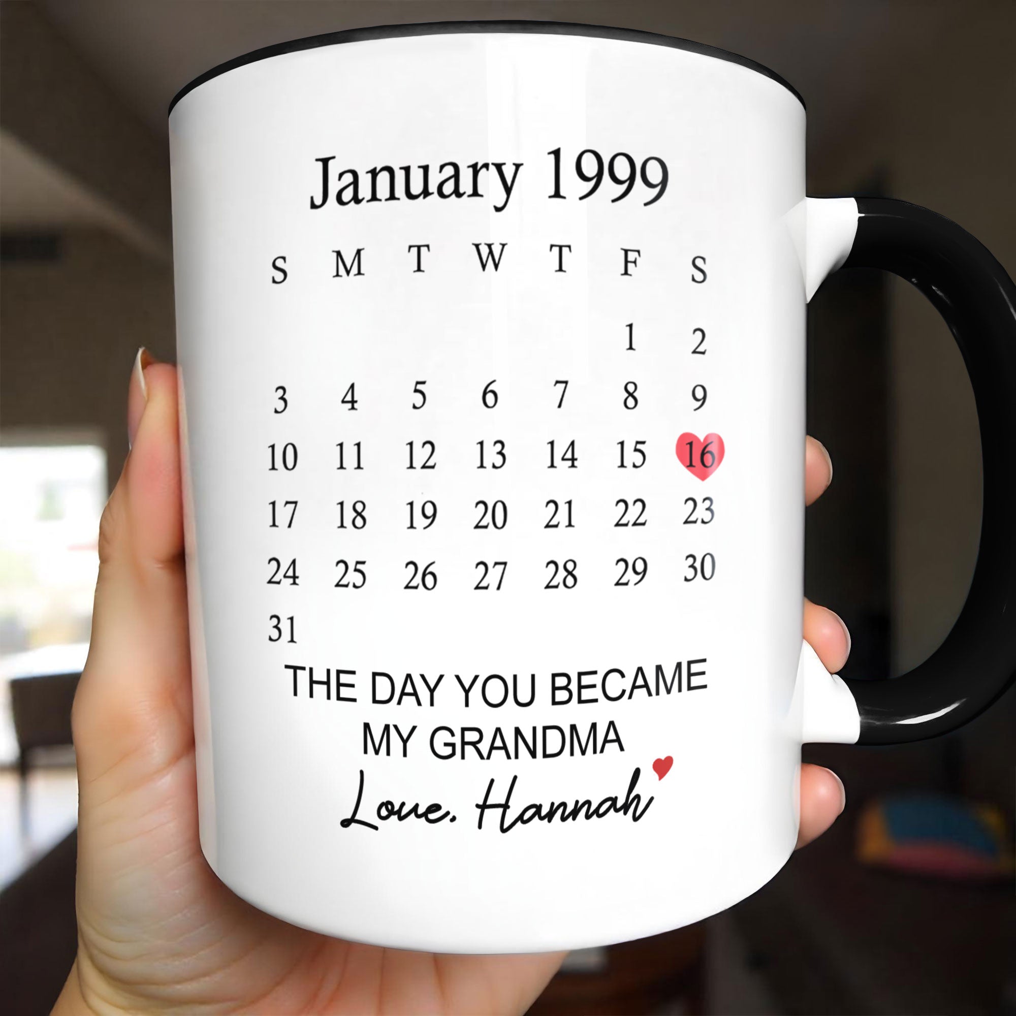 Personalized The Day You Became My Grandma Calendar Design Accent Mug Gifts For Grandchild - Image 4