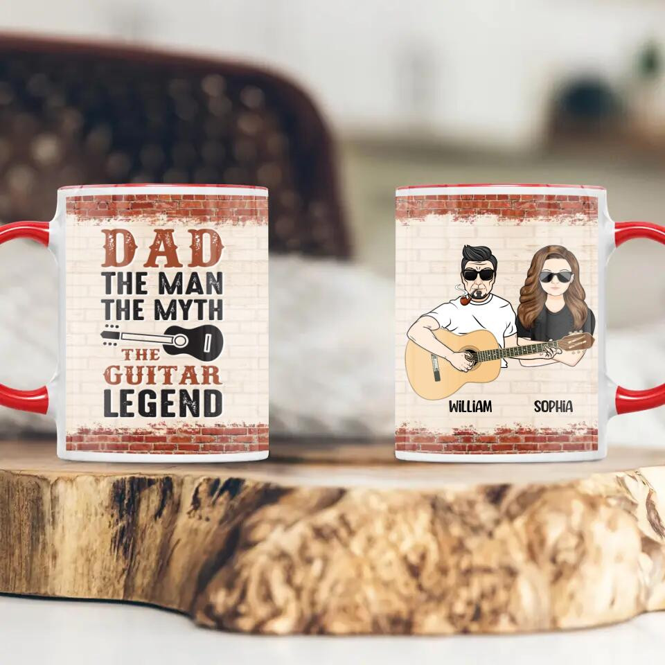 Personalized The Guitar Legend Dad & Daughter Printed Accent Mug PNHQ1312 - Image 5