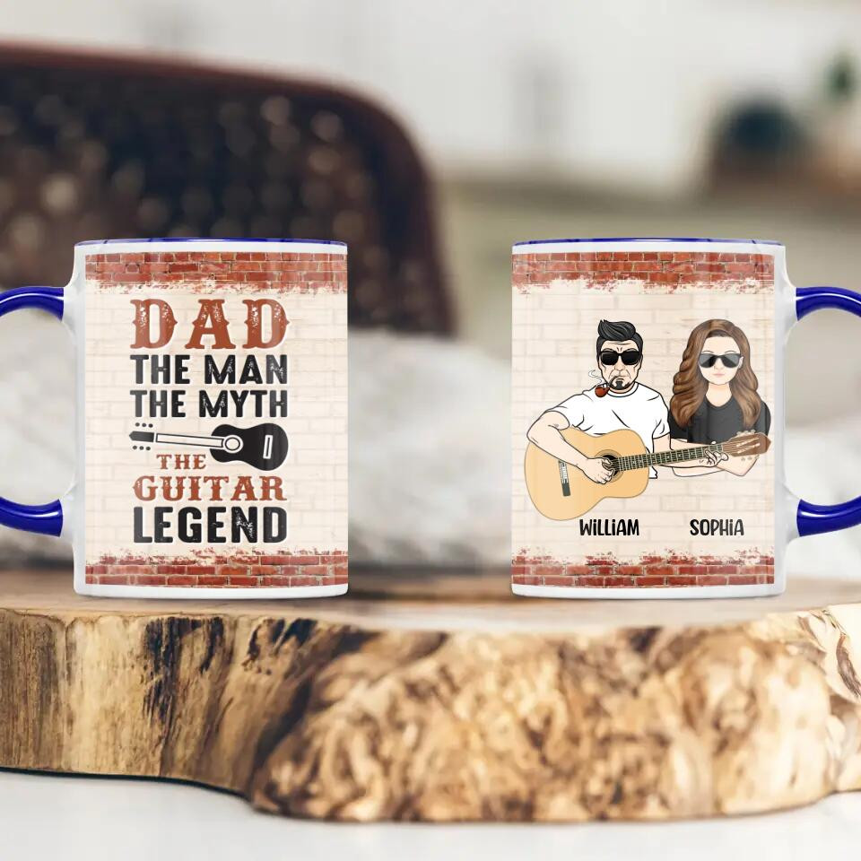 Personalized The Guitar Legend Dad & Daughter Printed Accent Mug PNHQ1312 - Image 4