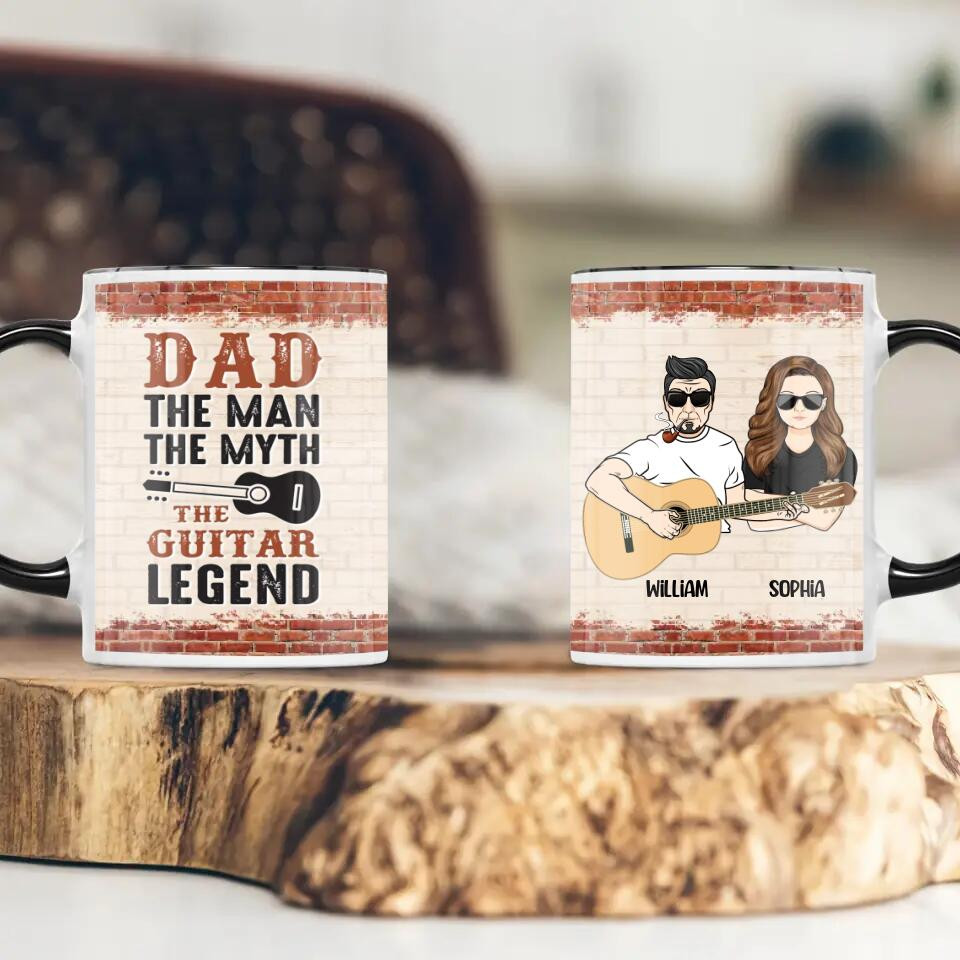 Personalized The Guitar Legend Dad & Daughter Printed Accent Mug PNHQ1312 - Image 3