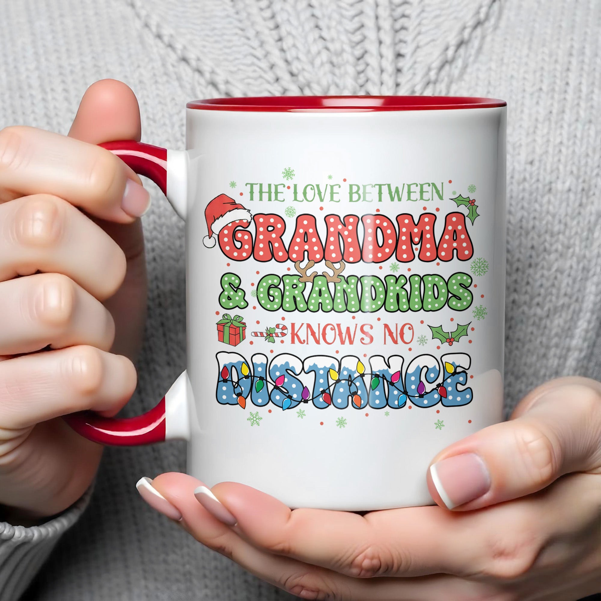 Personalized The Love Between Grandma And Grandkids Accent Mug Christmas Gifts - Image 3