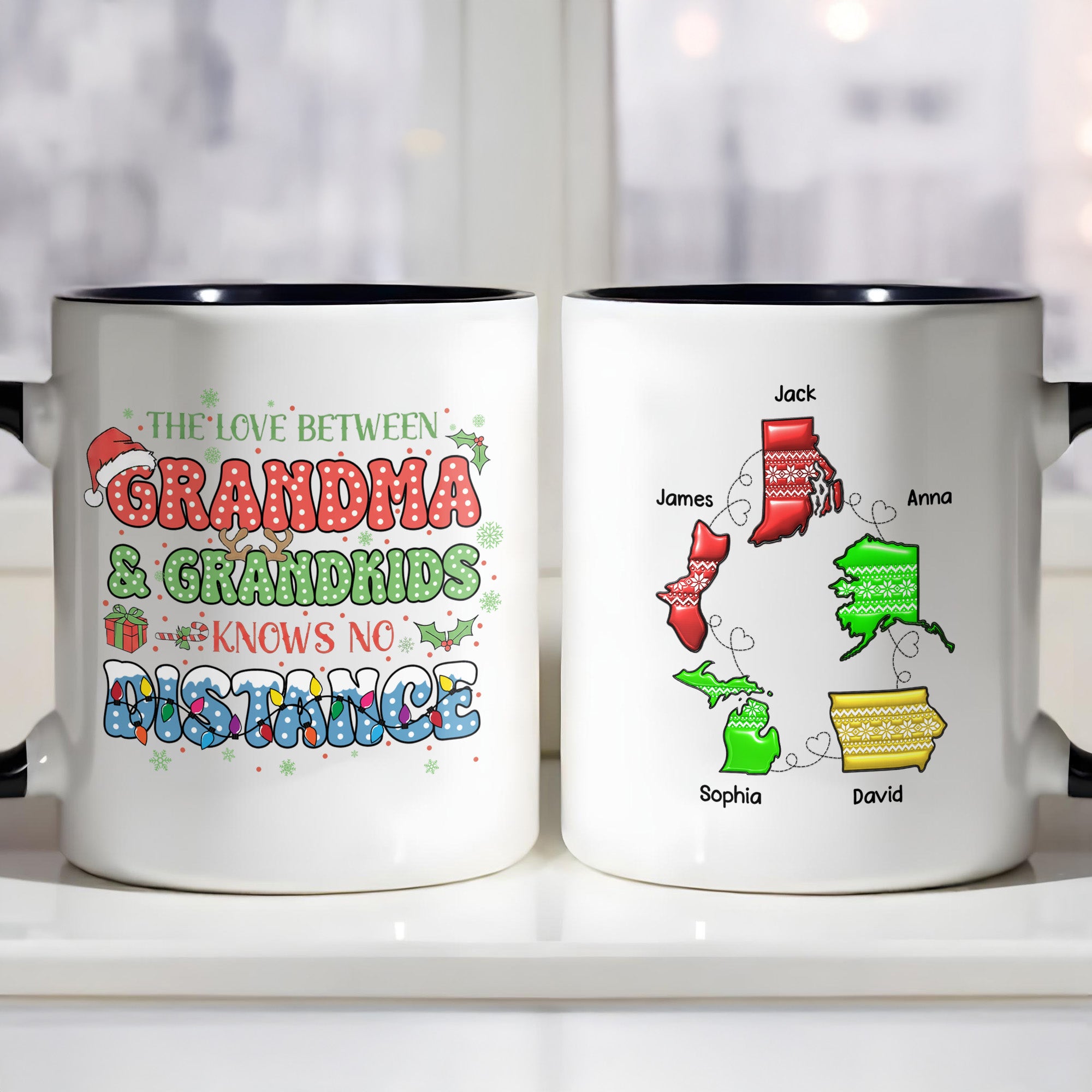 Personalized The Love Between Grandma And Grandkids Accent Mug Christmas Gifts