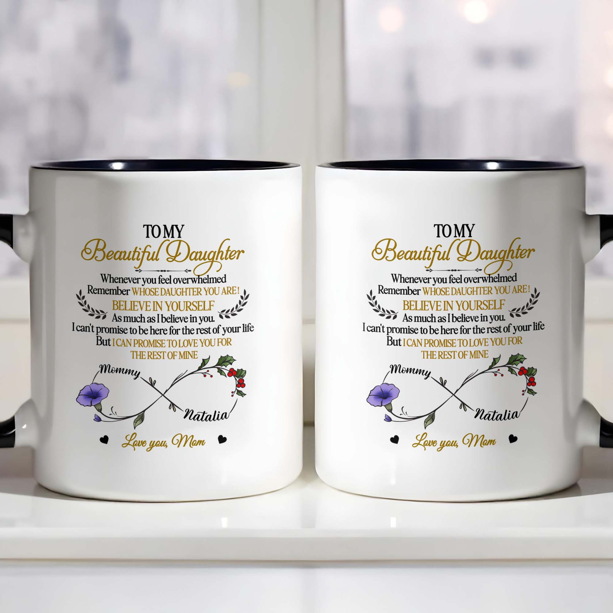 Personalized To My Beautiful Daughter Accent Mug Birthday Ideas For Daughter
