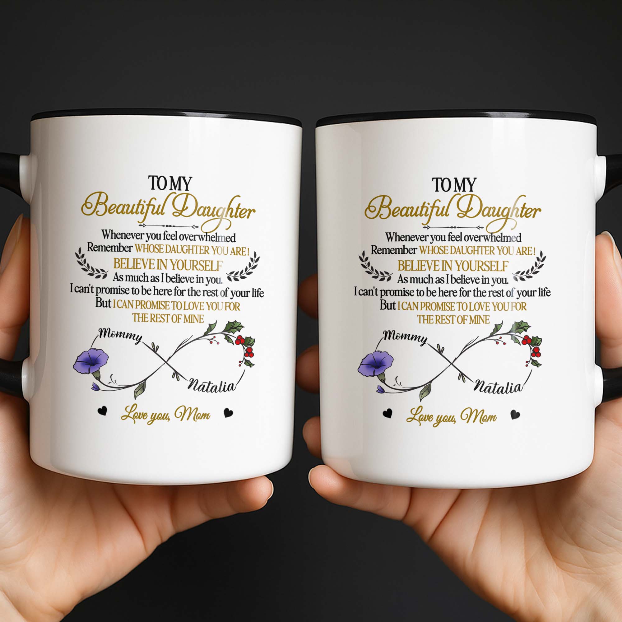 Personalized To My Beautiful Daughter Accent Mug Birthday Ideas For Daughter - Image 4