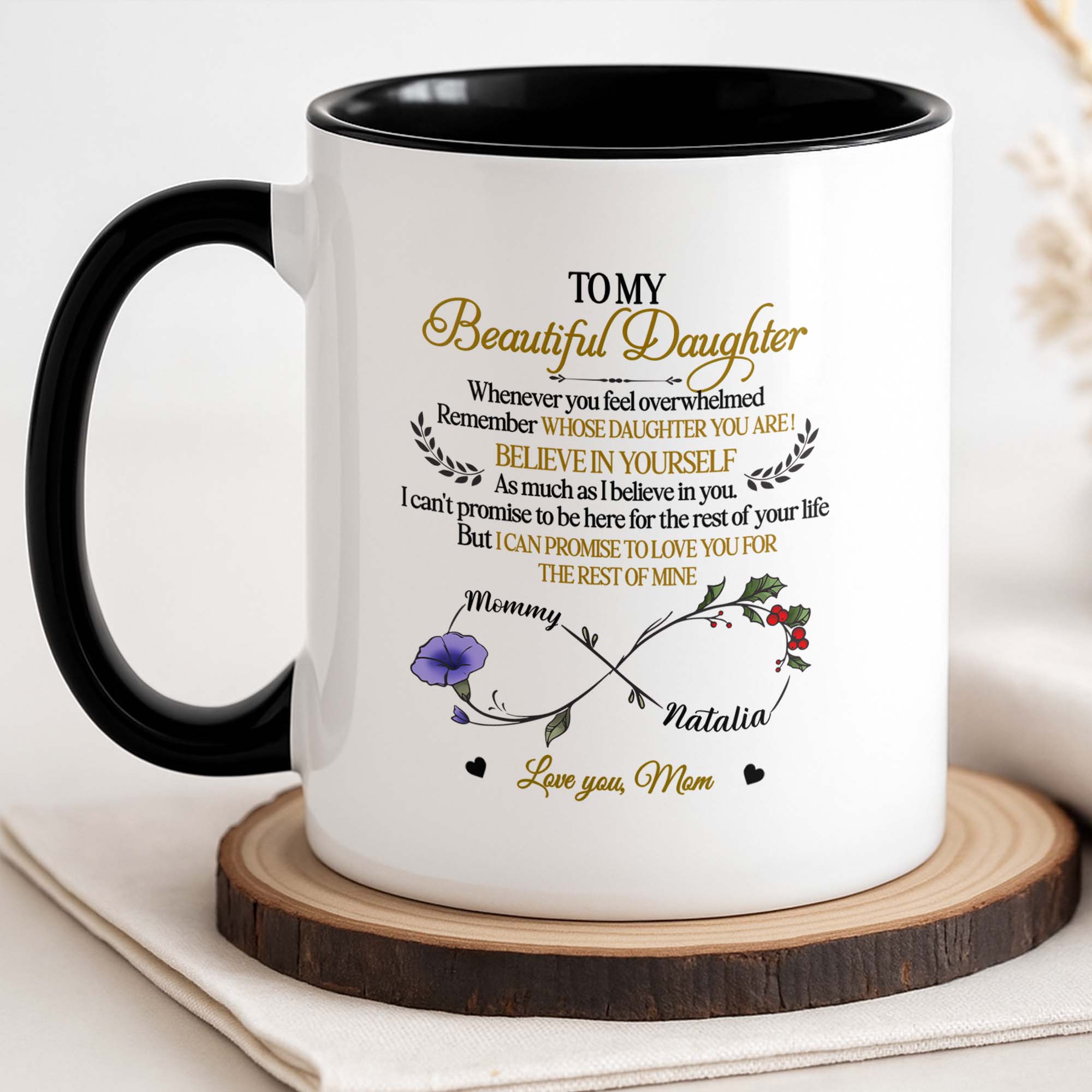Personalized To My Beautiful Daughter Accent Mug Birthday Ideas For Daughter - Image 5