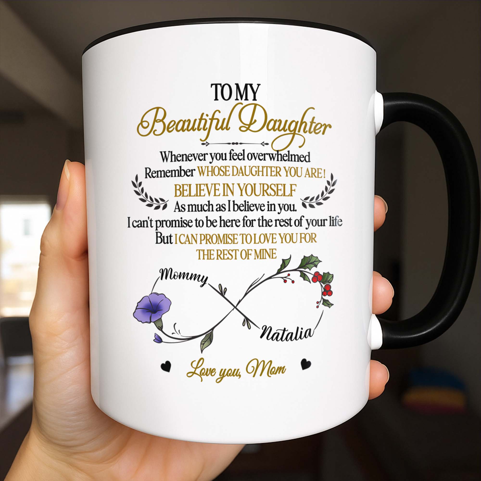 Personalized To My Beautiful Daughter Accent Mug Birthday Ideas For Daughter - Image 2