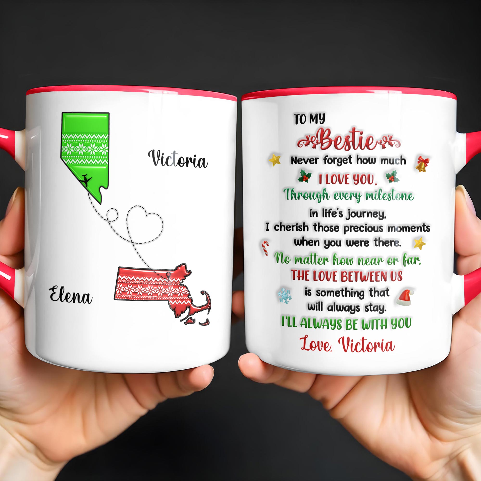 Personalized To My Bestie Accent Mug Long Distance Friendship Gifts Ideas - Image 4